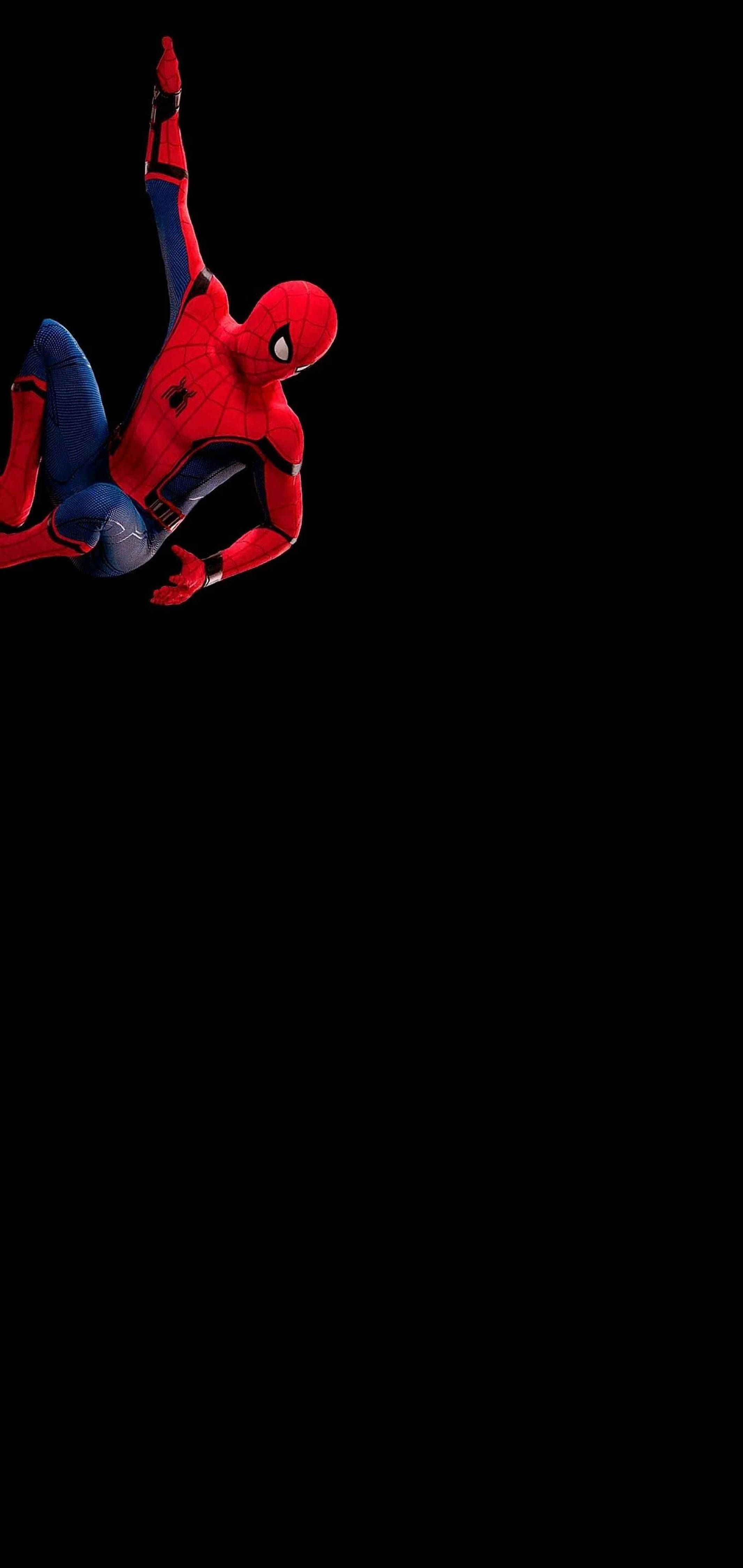 Spiderman mustalla taustalla reikäkuviolla 4K Taustakuvat