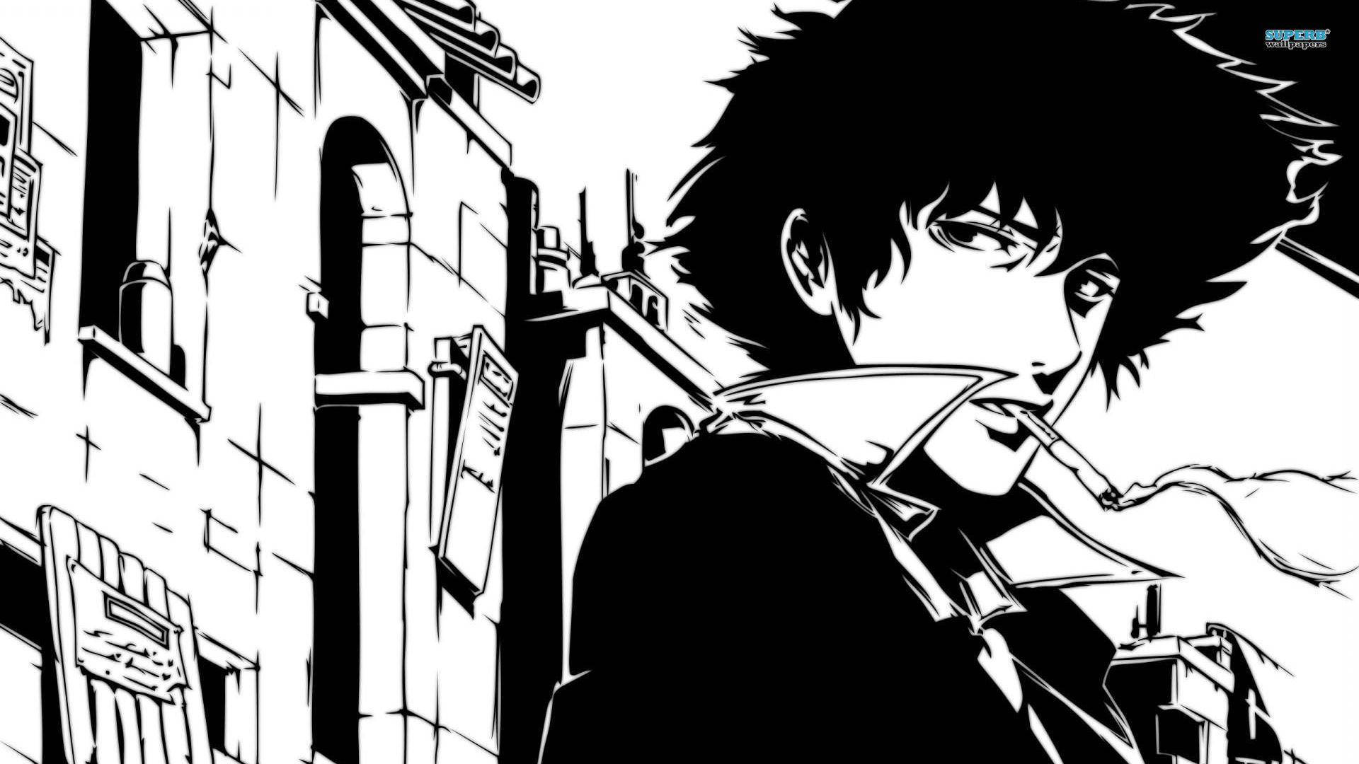 Spike Spiegel mustavalkoinen anime Taustakuvat
