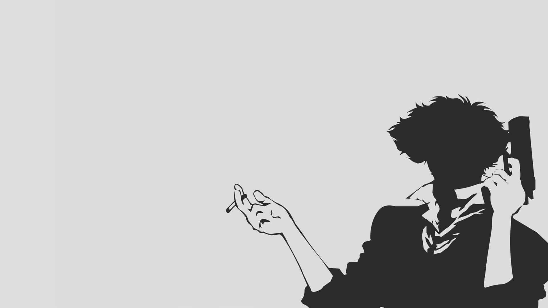 Spike Spiegel Siluetti Yksinkertainen Anime Taustakuvat