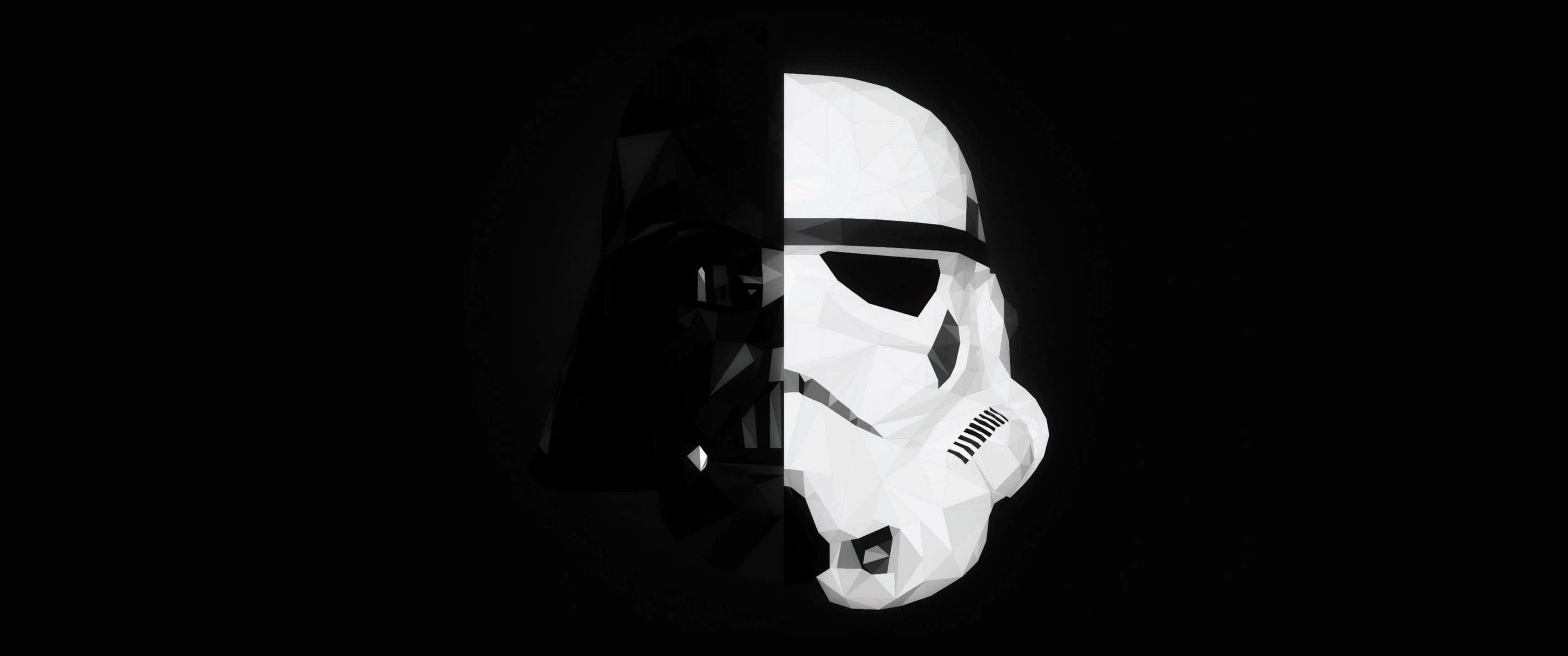 Star Wars Darth Vader Ja Stormtrooper Siisti Kaksoisnäyttö Taustakuvat
