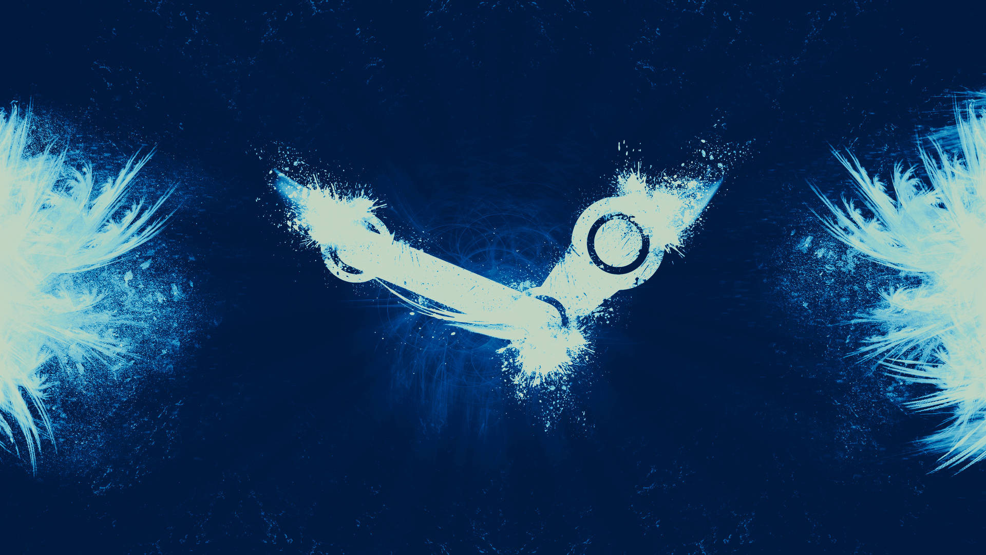 Steam-pelilogo valkoisella maalilla 4k-taustakuva.