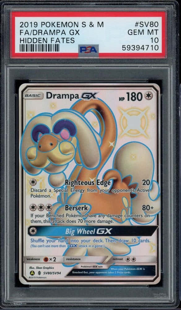Suljettu Drampa-pokémonkortti Taustakuvat