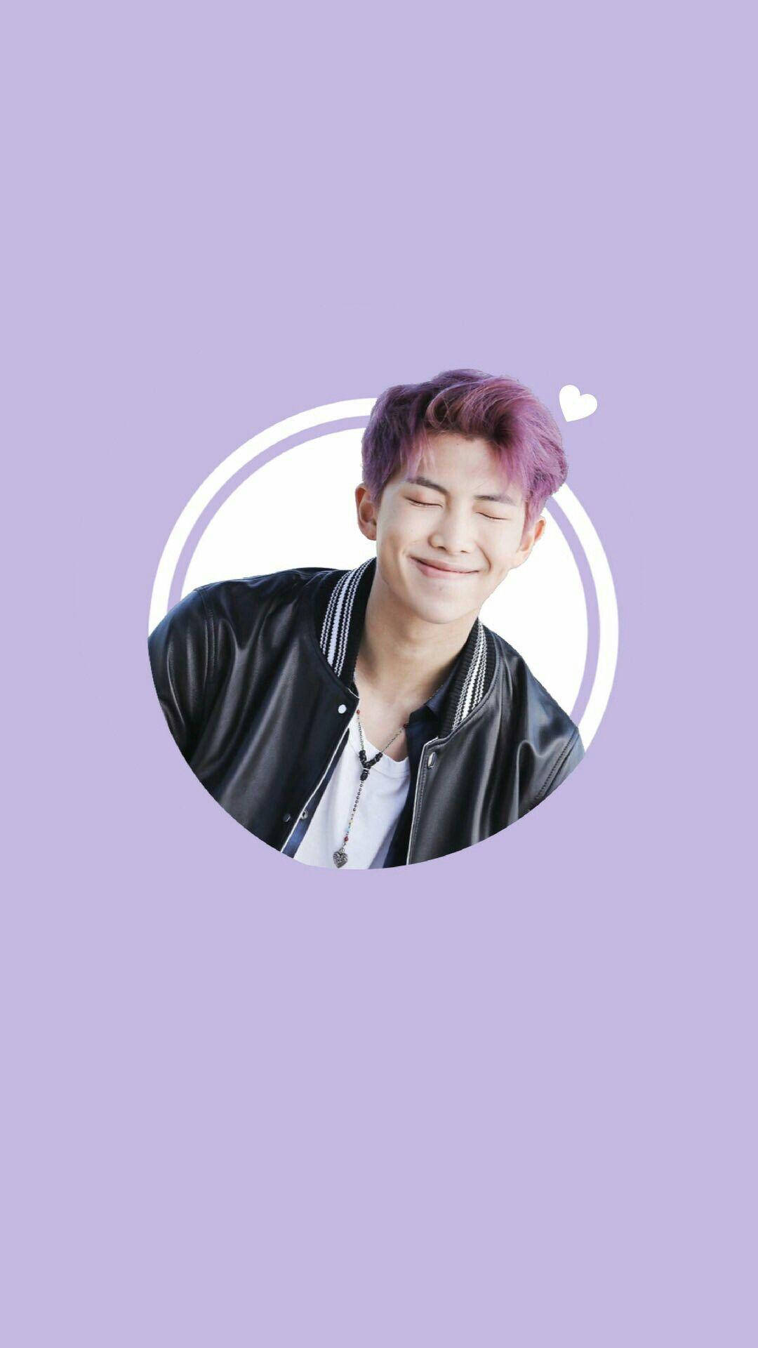 Suloinen BTS RM ympyrässä violetilla Taustakuvat
