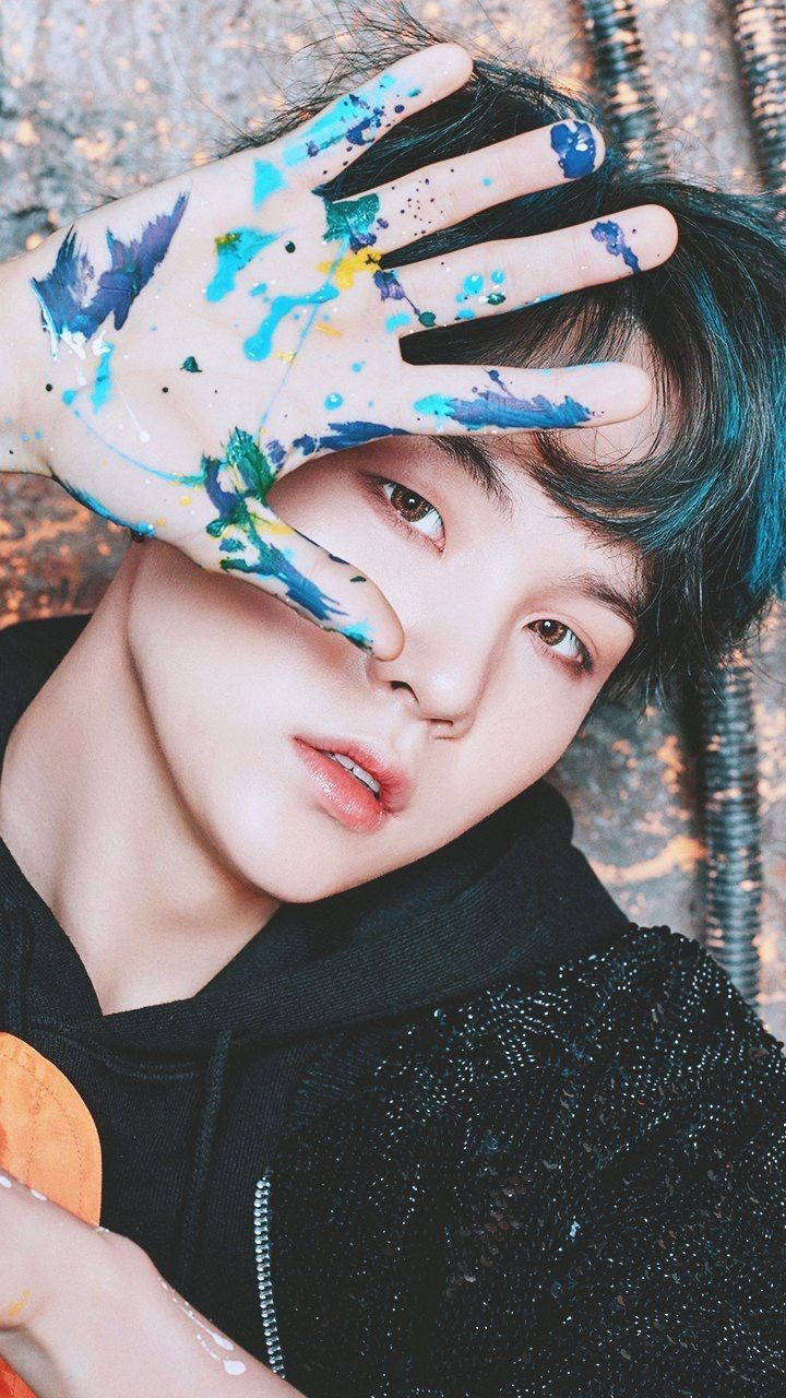 Suloinen BTS Suga käsimaalaus Taustakuvat