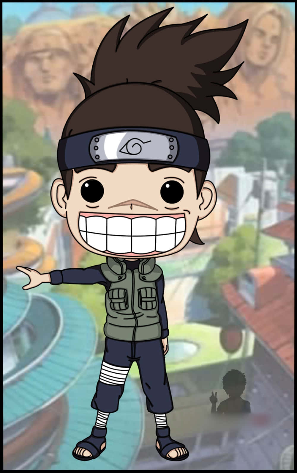 Suloinen chibi-hahmo, jolla on saparoita juoksemassa taianomaisessa metsässä. Taustakuvat
