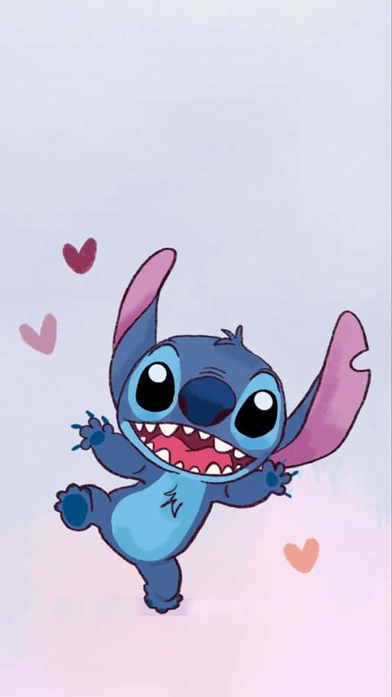 Suloinen Stitch sydämen kanssa Taustakuvat