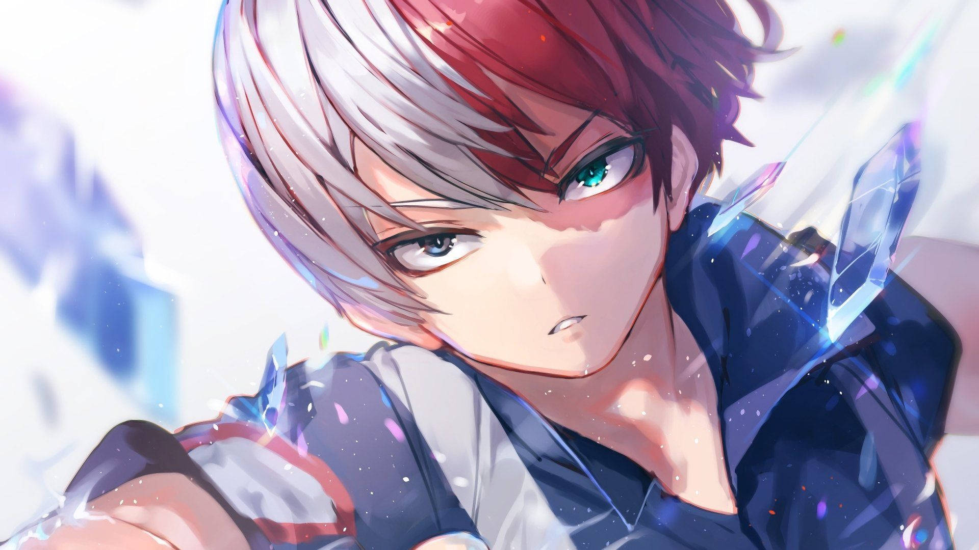 Suloinen Todoroki murtuneiden kristallien kanssa Taustakuvat