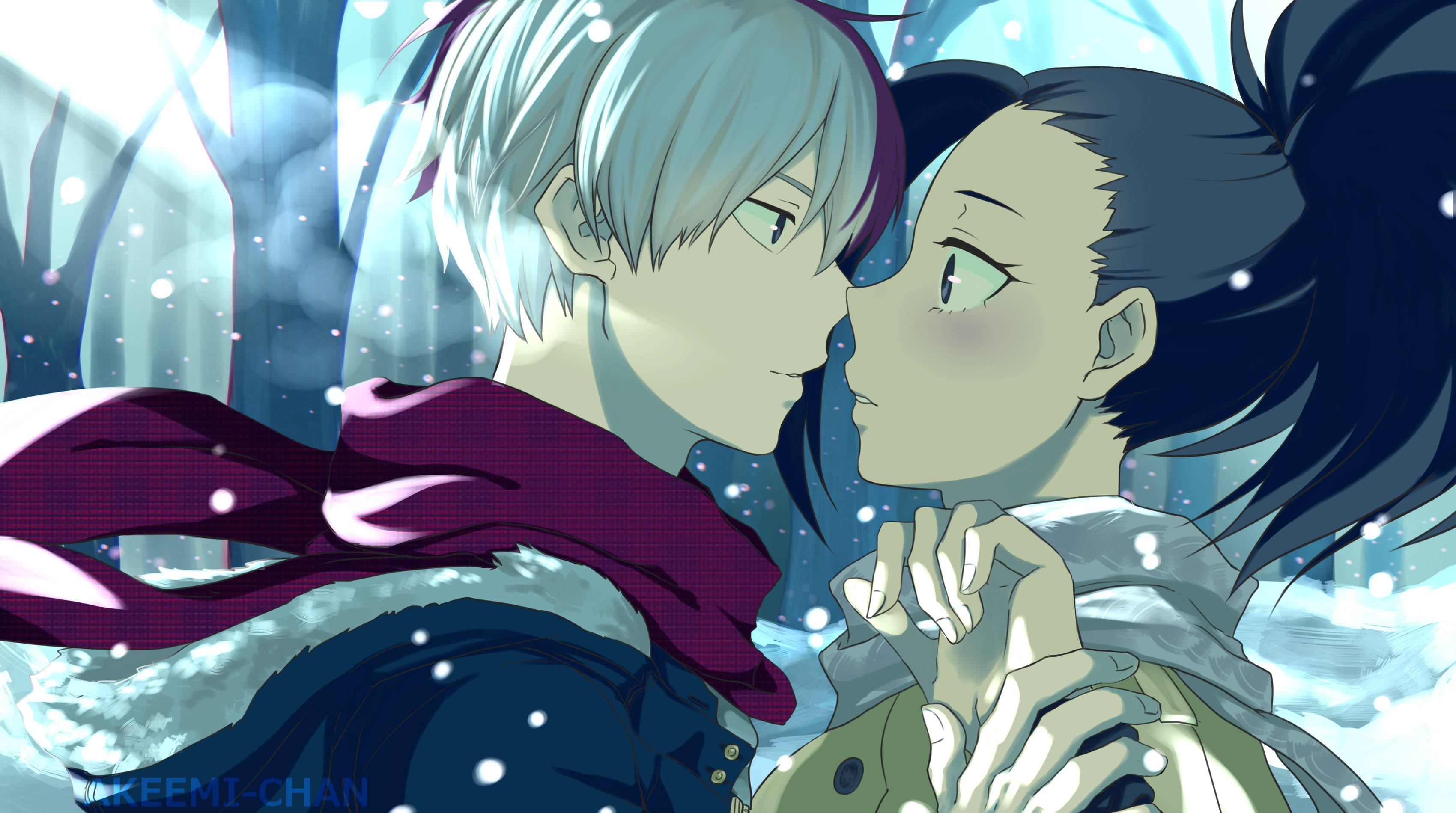 Suloinen Todoroki ja Momo Yaoyorozu Taustakuvat
