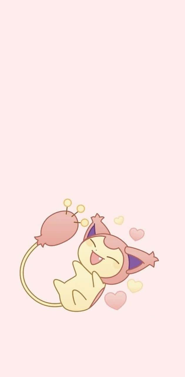 Suloinen vaaleanpunainen Skitty sydänten kera Taustakuvat