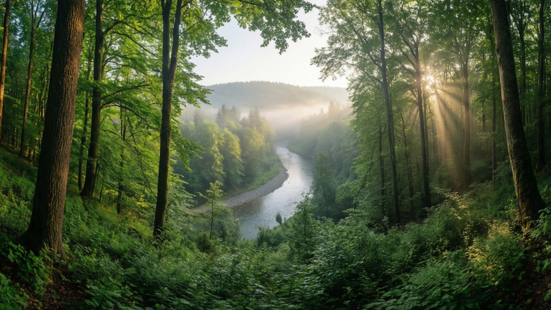 Sumuinen metsäjoki Taustakuvat
