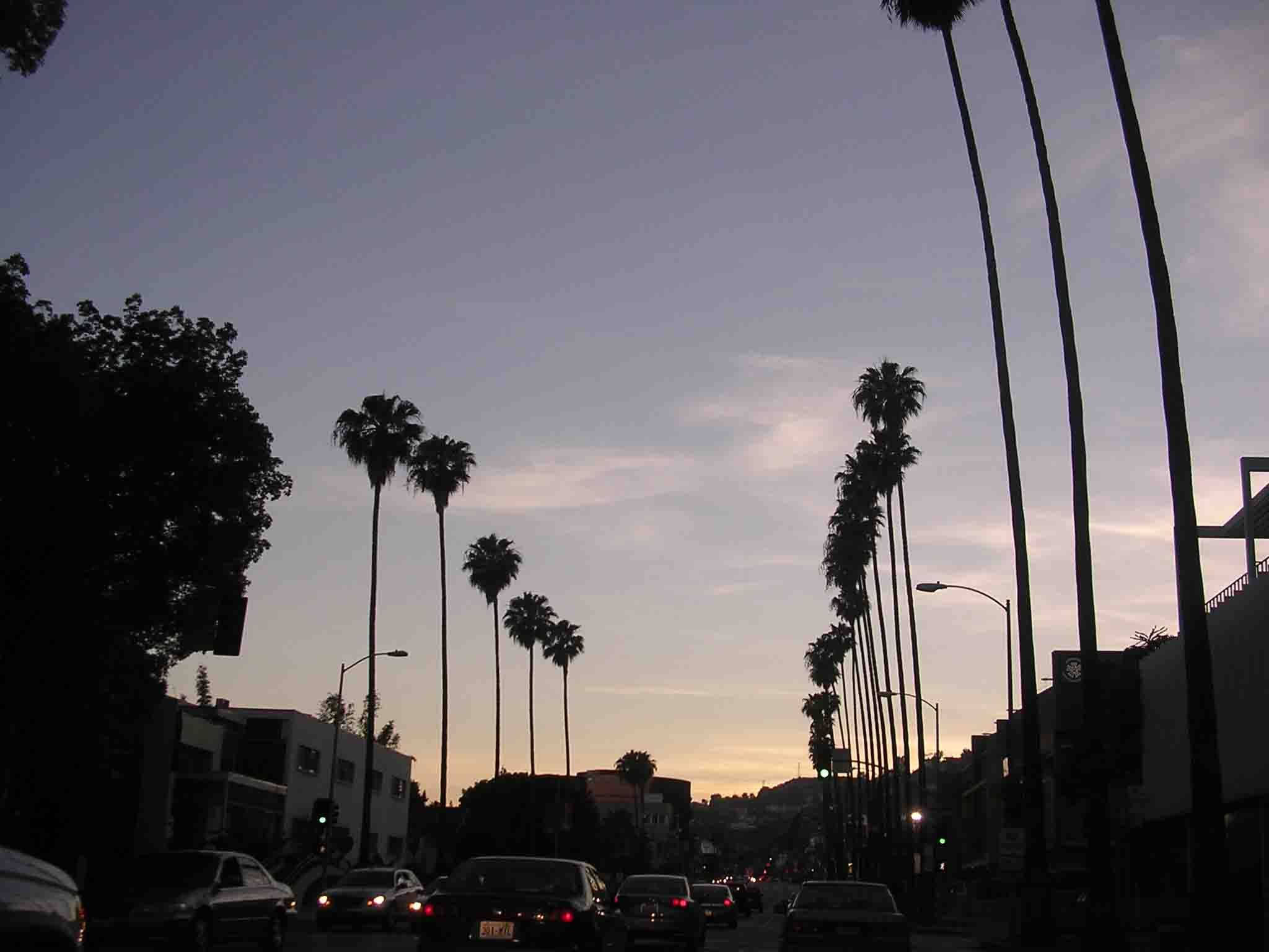 Sunset Boulevard Vaaleanvioletti Taivas Taustakuvat