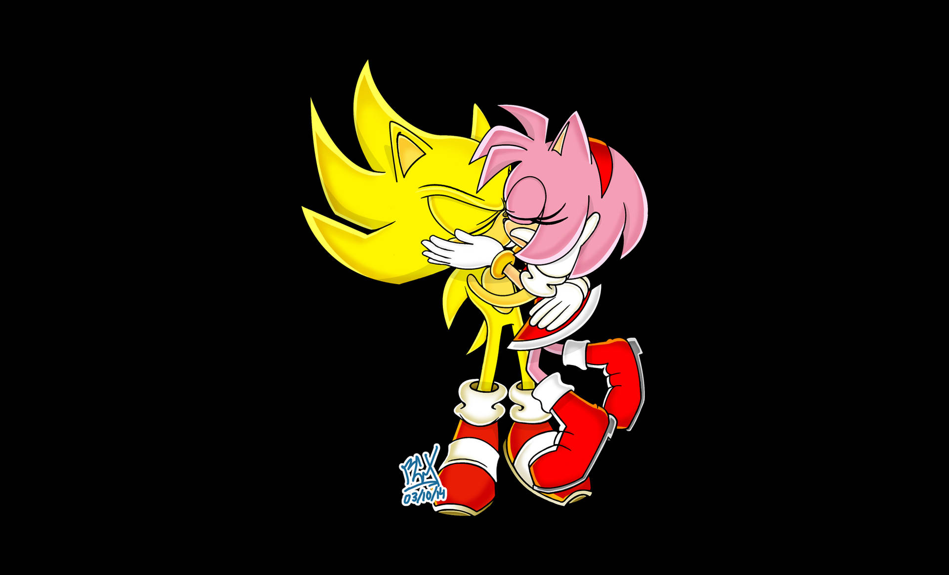 Super Sonic ja Amy Rose Taustakuvat