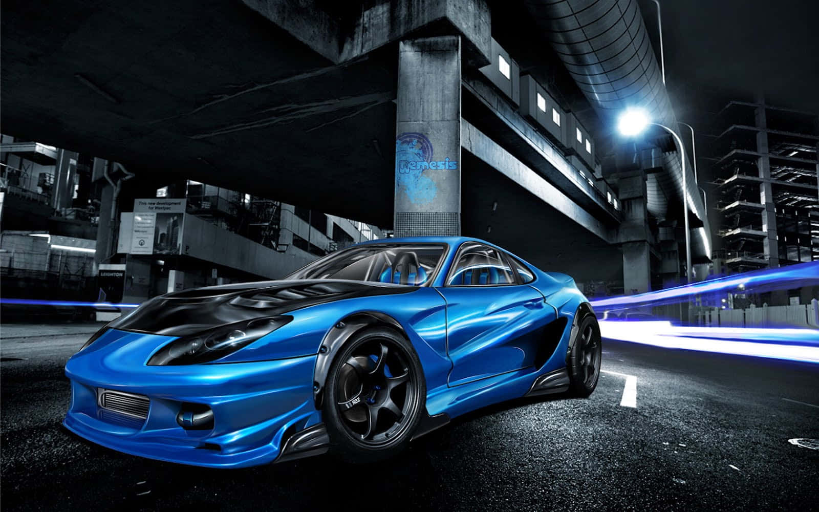 Superladattu animeauto karjuu yöhön Taustakuvat