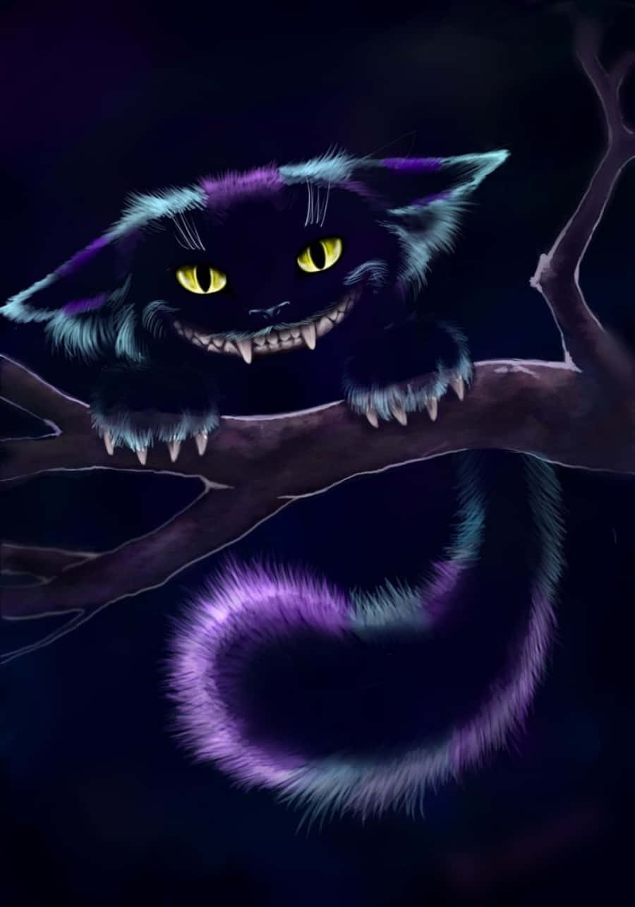 Surrealistinen kuva ikonisesta Cheshire-kissasta! Taustakuvat
