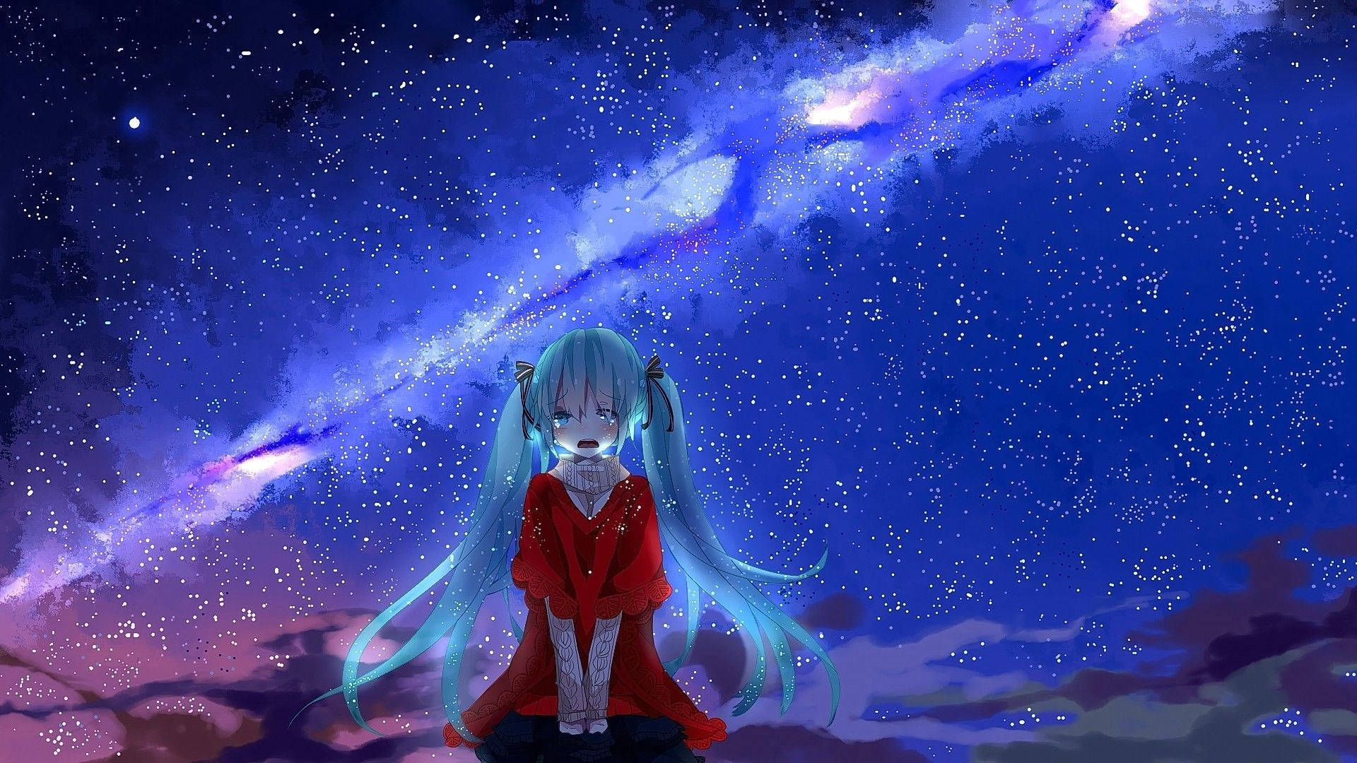 Surullinen anime Hatsune Miku estetiikka Taustakuvat