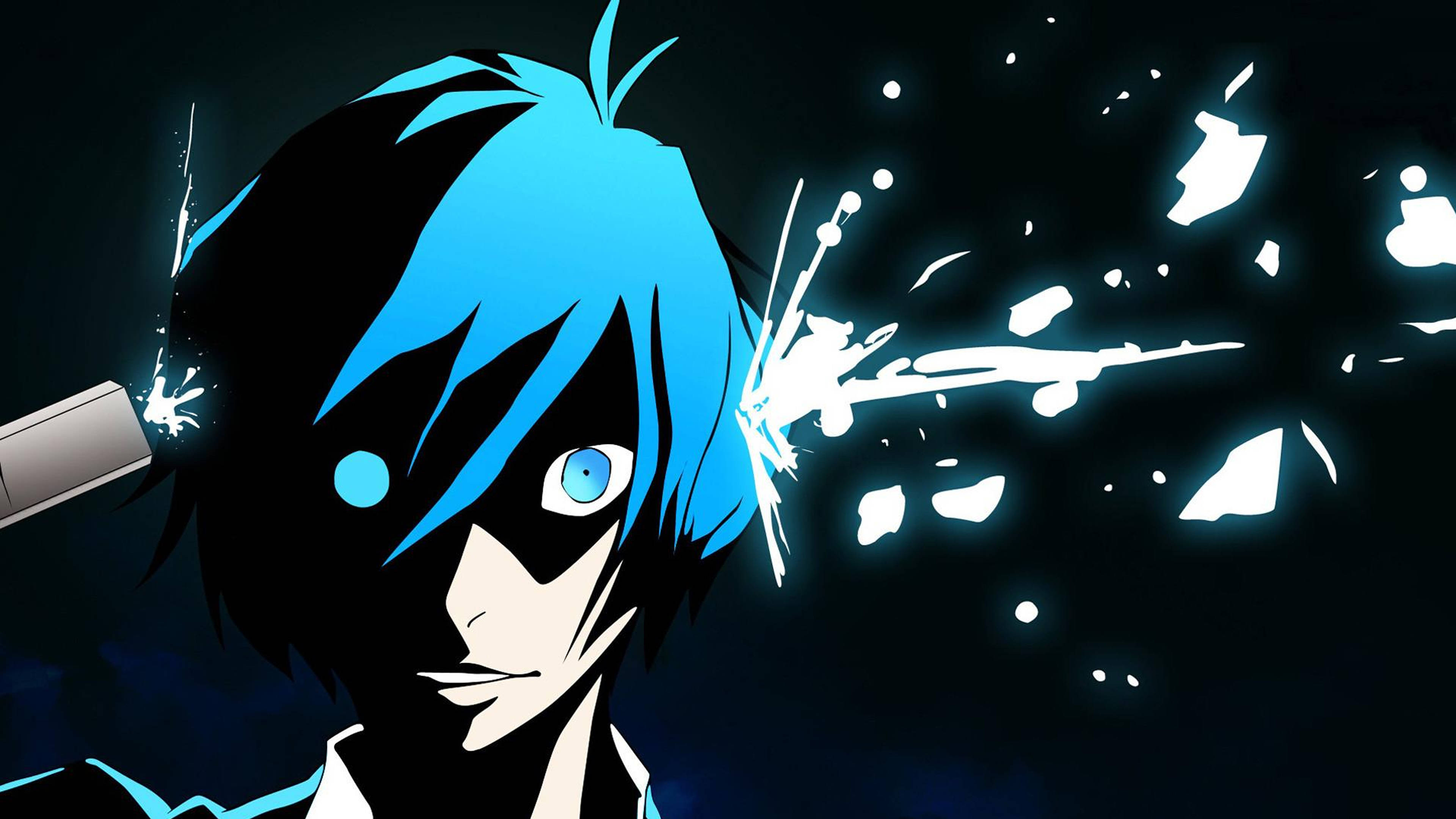 Surullinen animepoika ampuu itseään 4K Taustakuvat