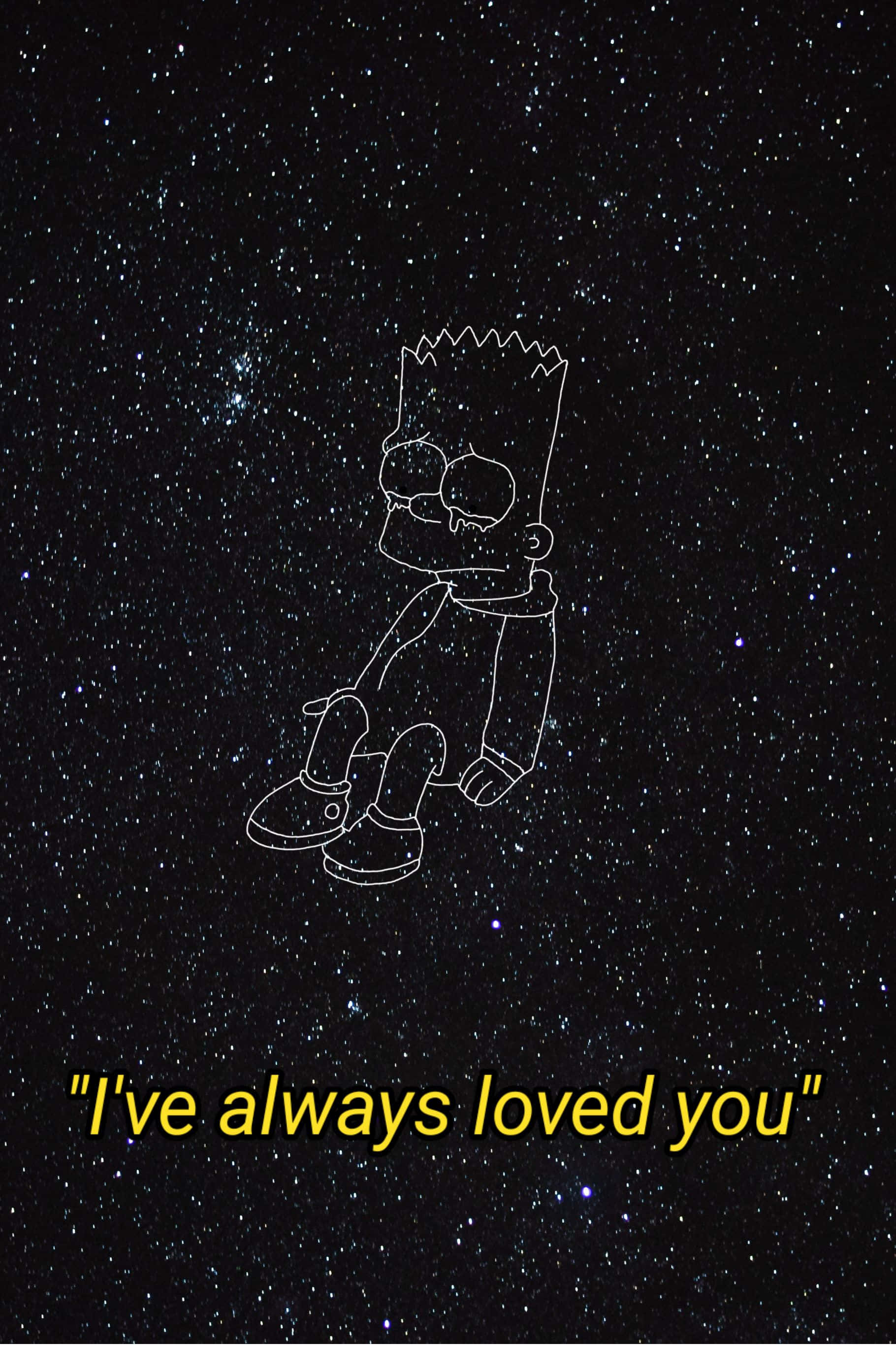 Surullinen Bart Simpson tähtikuviokuvassa Taustakuvat