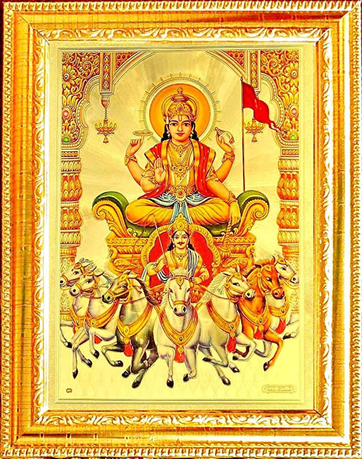 Surya Bhagwan kultakehyksellä Taustakuvat