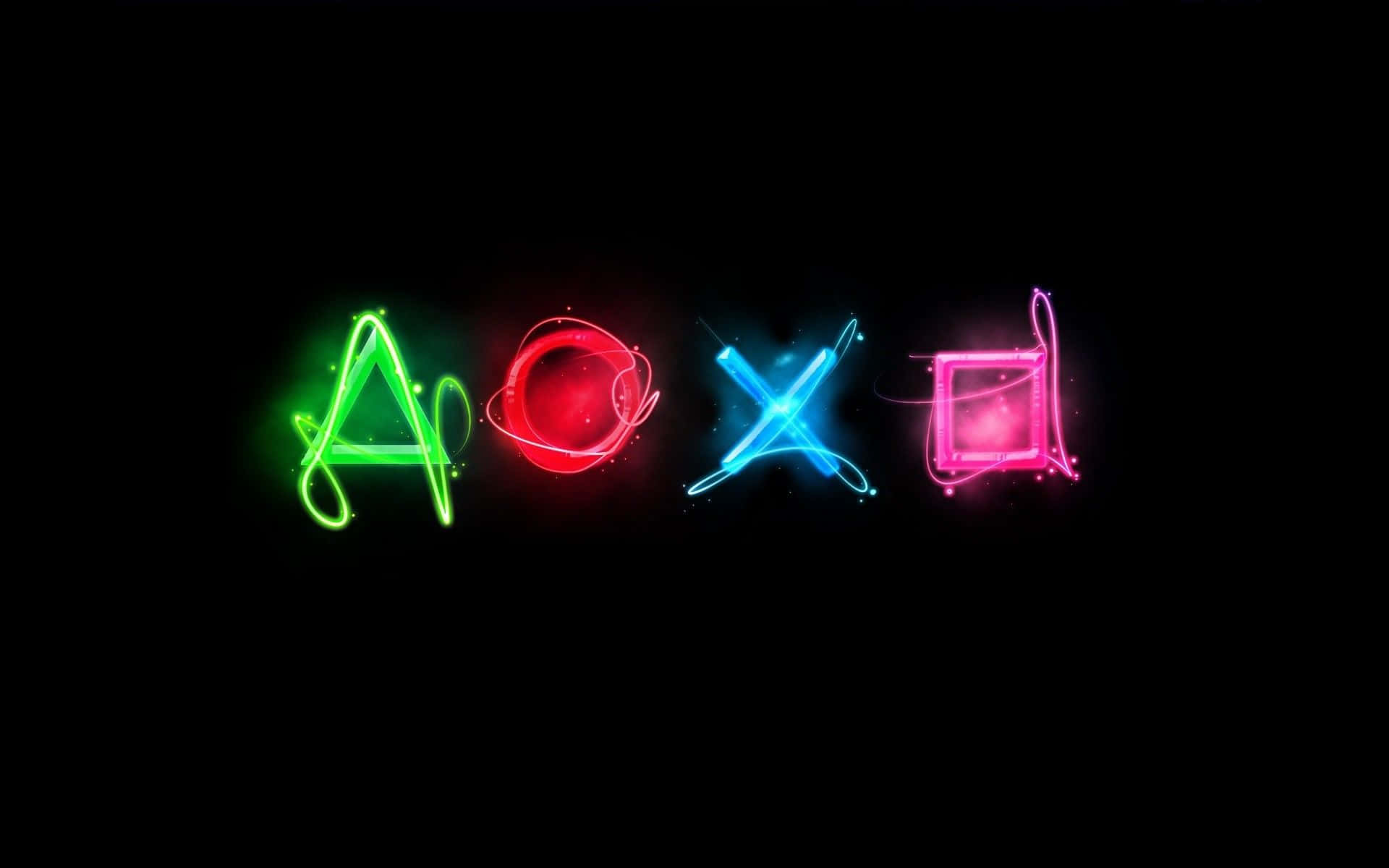 Suuret siistit PS4-värikkäät neonohjauspainikkeiden kuvakkeet Taustakuvat