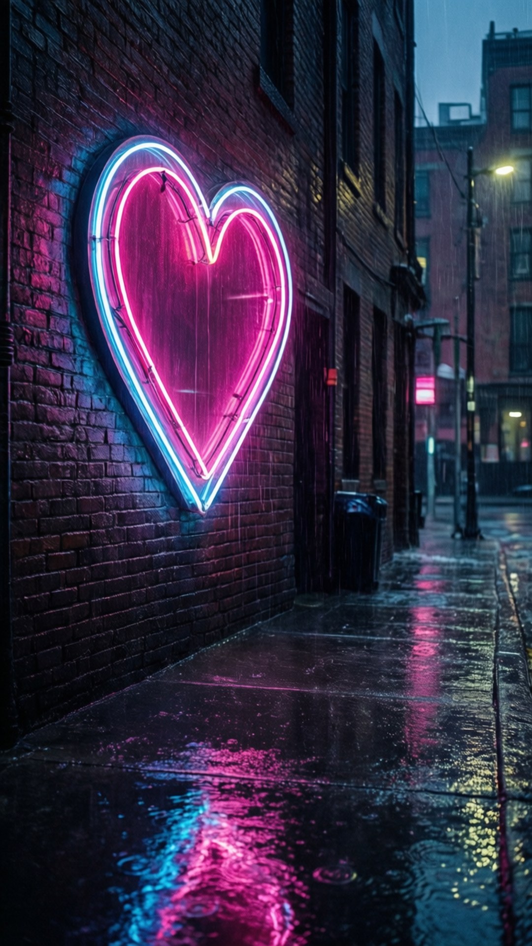 Sydämen neonkuja Taustakuvat