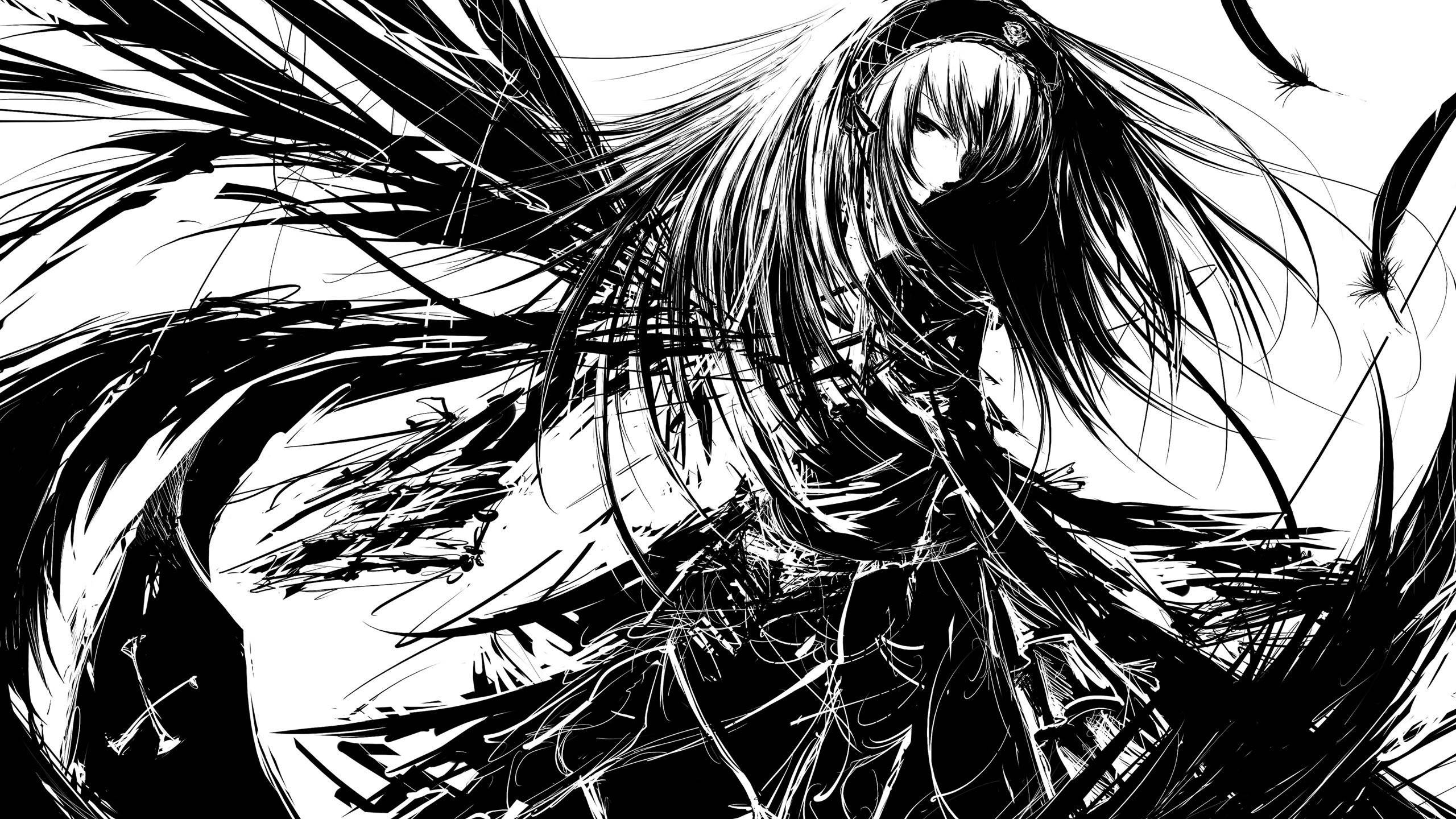 Synkän tyylin langennut enkeli anime-profiilikuva Taustakuvat