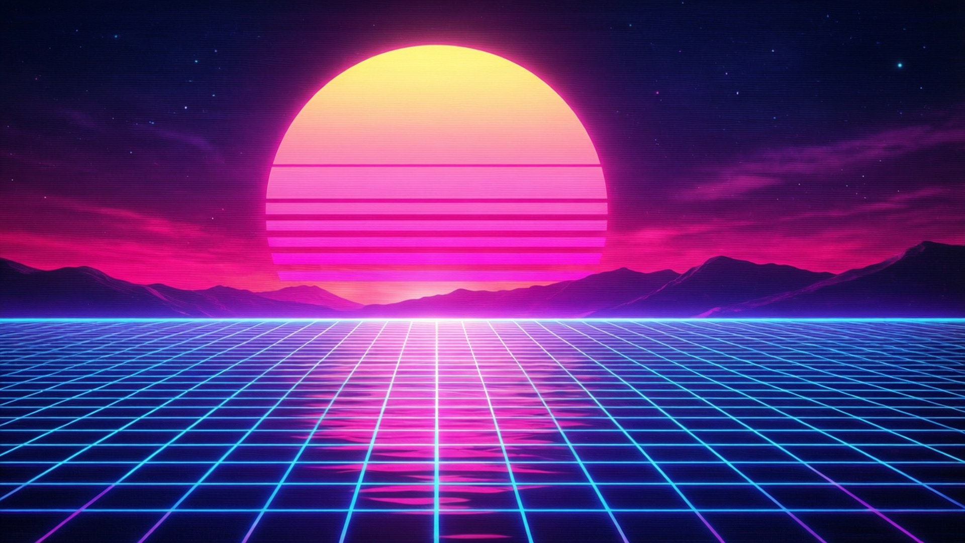 Synthwave Auringonlasku Taustakuvat