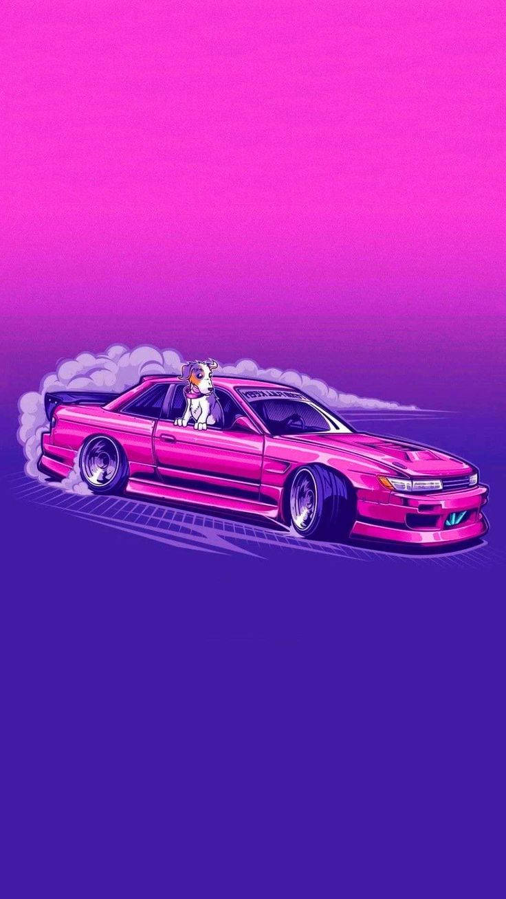 Synthwave JDM -estetiikkataide Taustakuvat