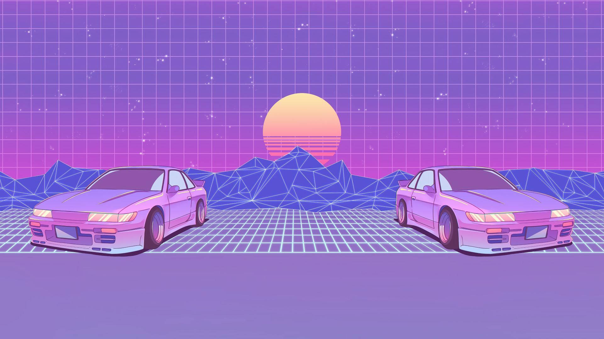 Synthwave JDM -estetiikka Taustakuvat