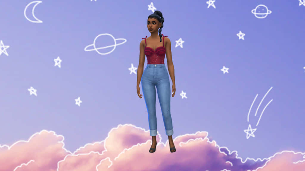 Tähdet, Kuu, Avaruus Sims 4 CAS -tausta Taustakuvat