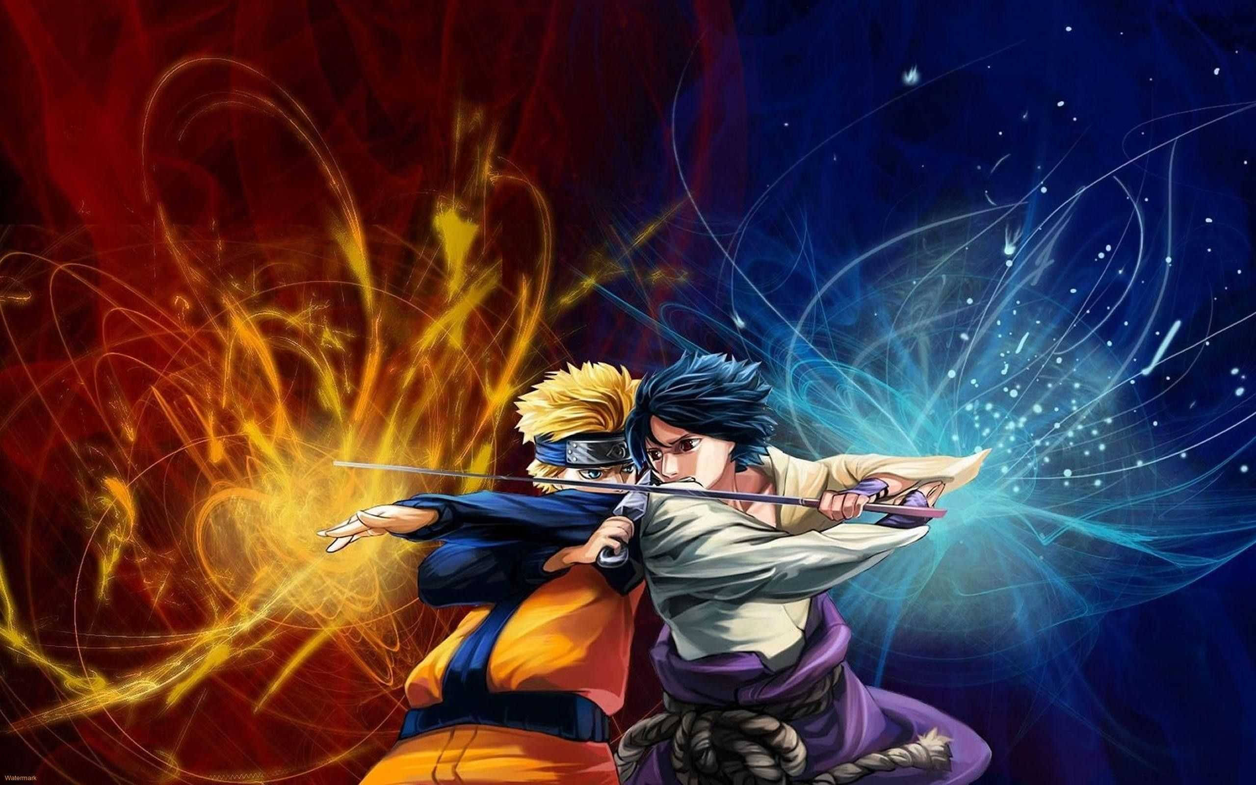 Taistelevat Sasuke ja Naruto iPad Taustakuvat