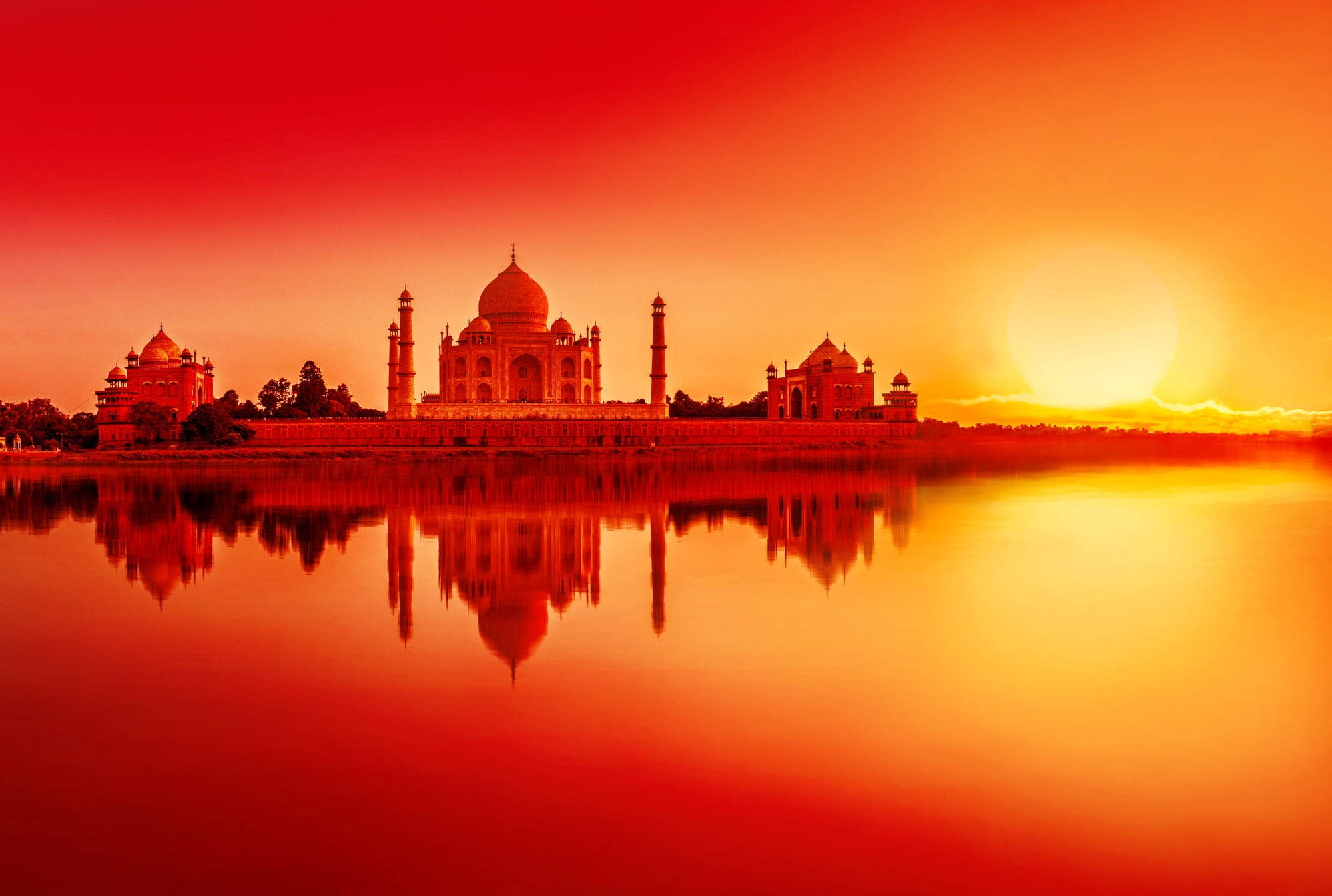 Taj Mahal kaunis auringonlasku Taustakuvat