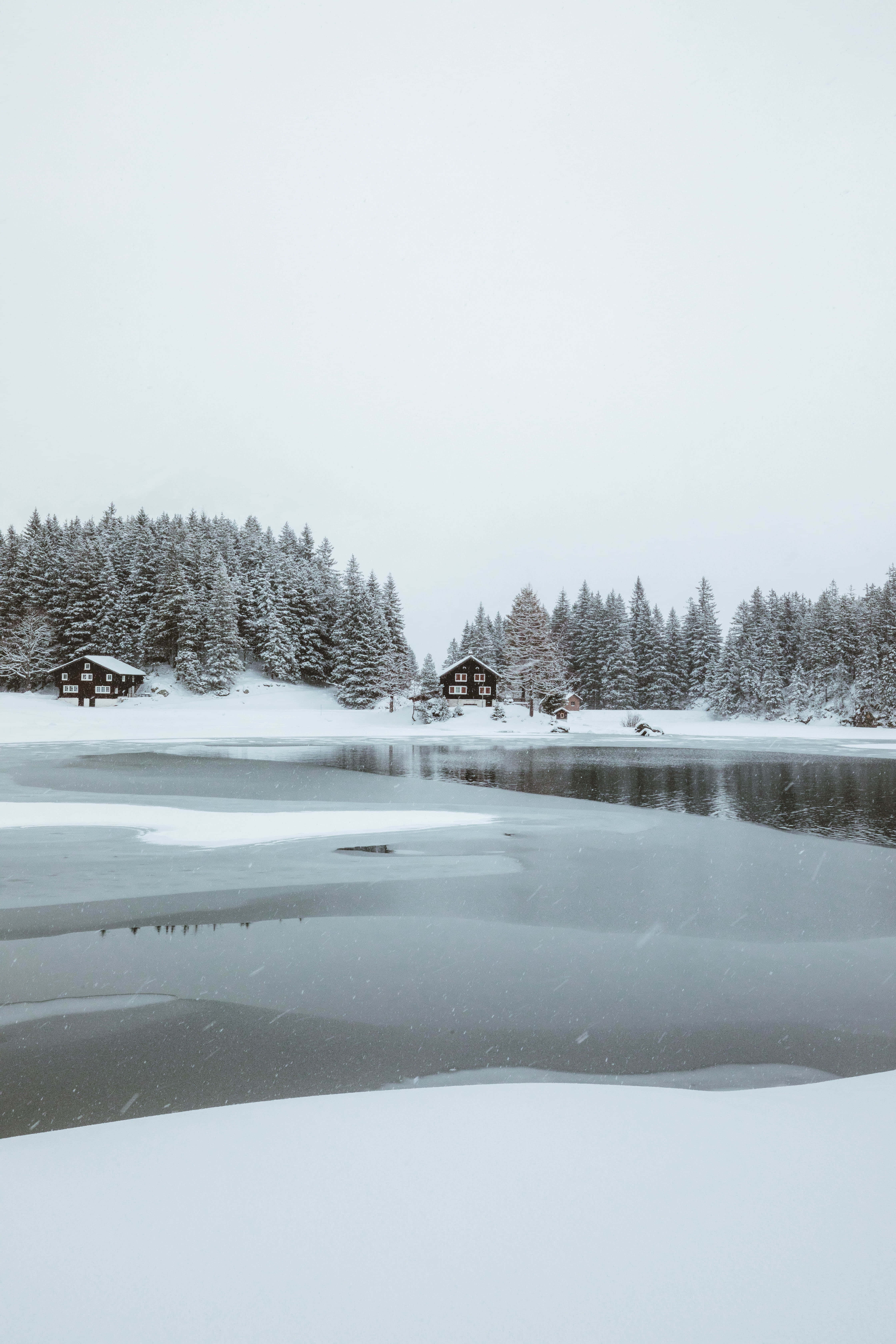 Talvinen ihmemaa lumijärven kuva Taustakuvat