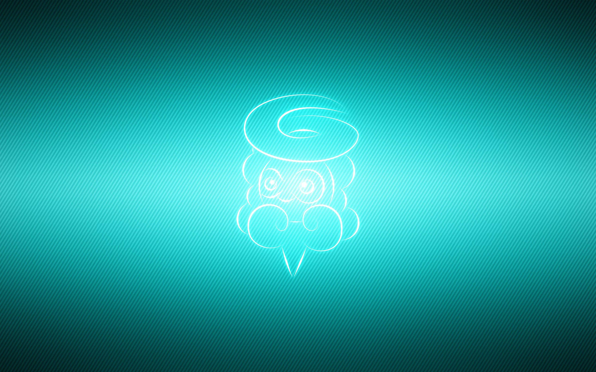 Neon sininen fanitaide Pokemon Castformista lumimuodossa taustakuvana.