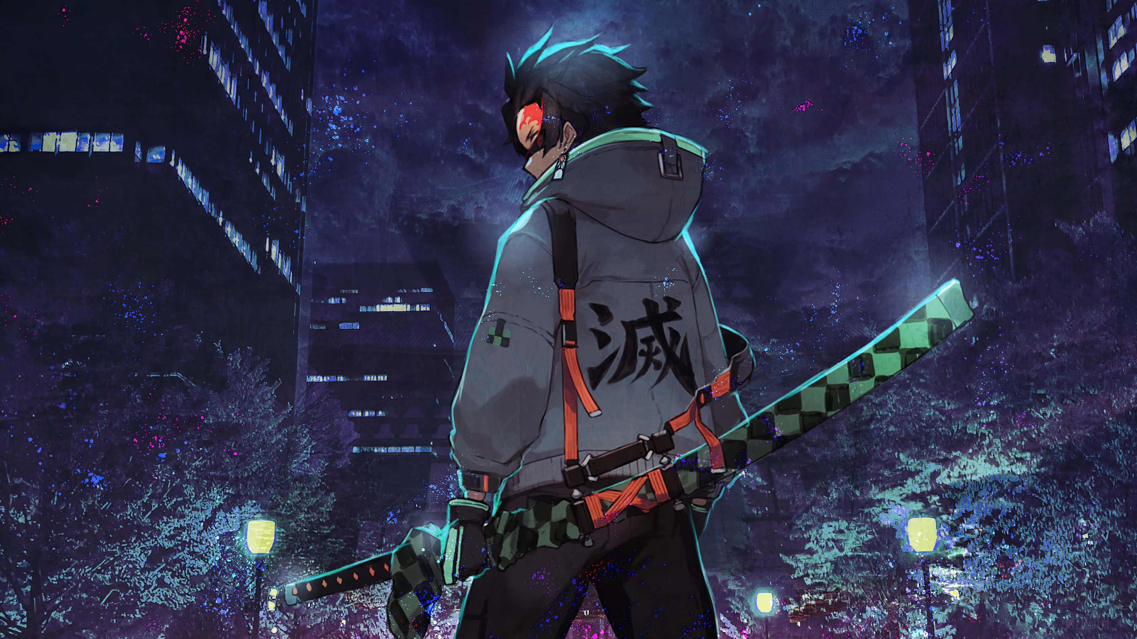 Tanjiro Demon Slayer Anime 4K -taustakuva Taustakuvat
