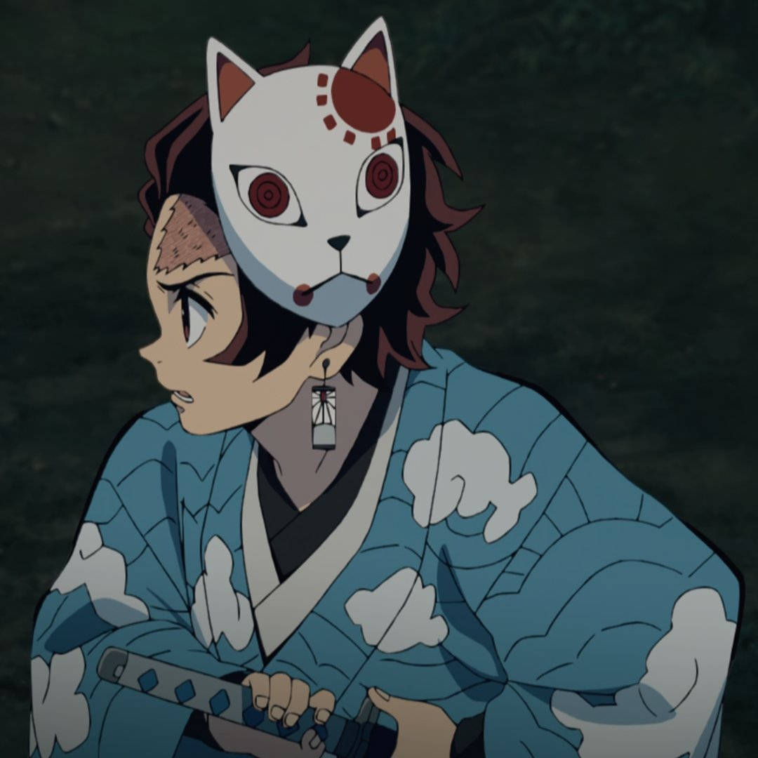 Tanjiro Demon Slayer -naamio päällä Taustakuvat