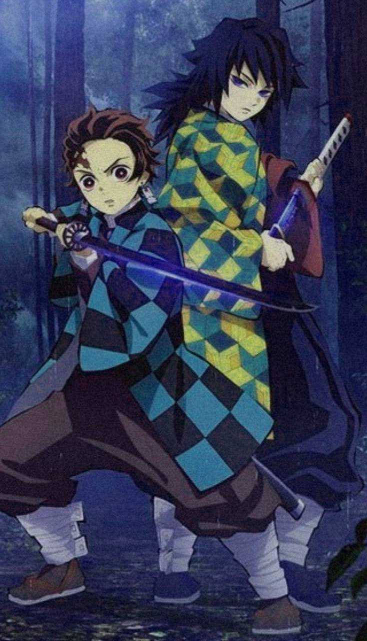 Tanjiro ja Giyu Demon Slayer iPhone Taustakuvat