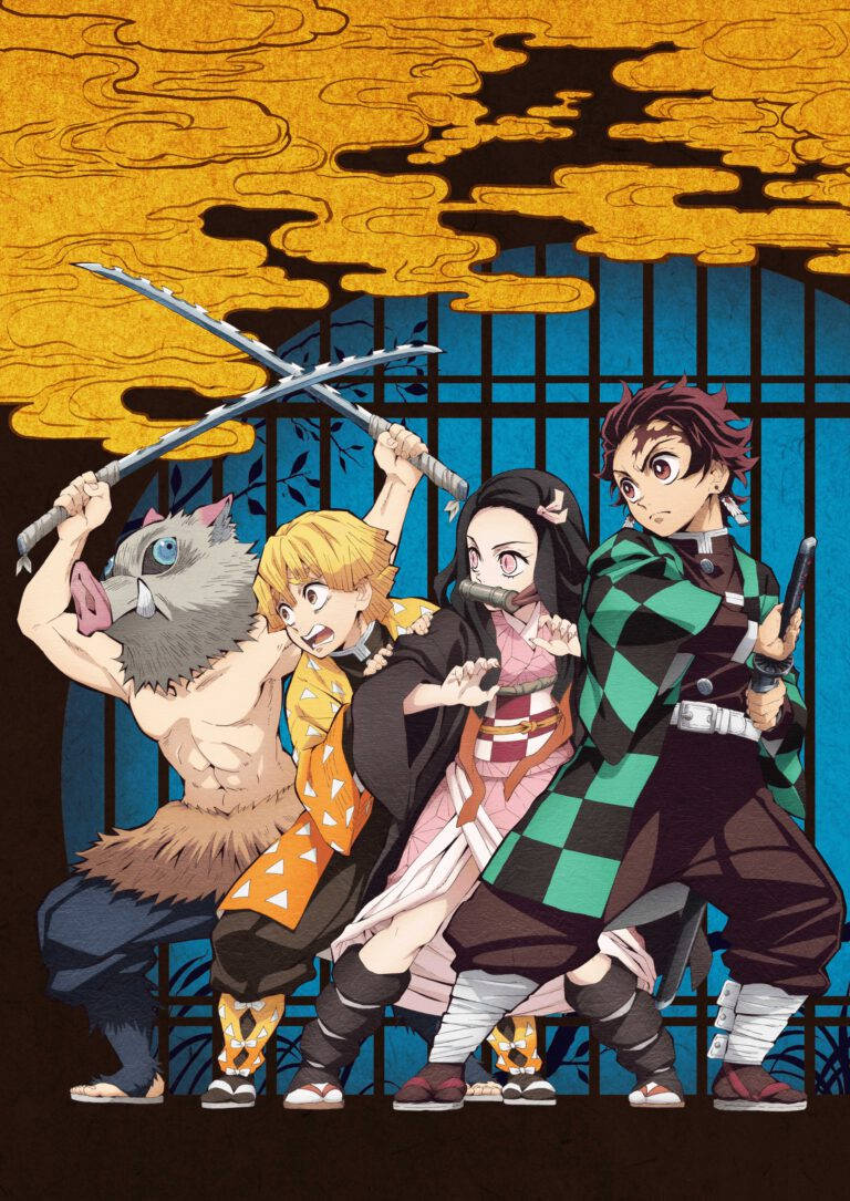 Tanjiro ja Nezuko Inosuke Zenitsu Keltainen Pilvi Taustakuvat