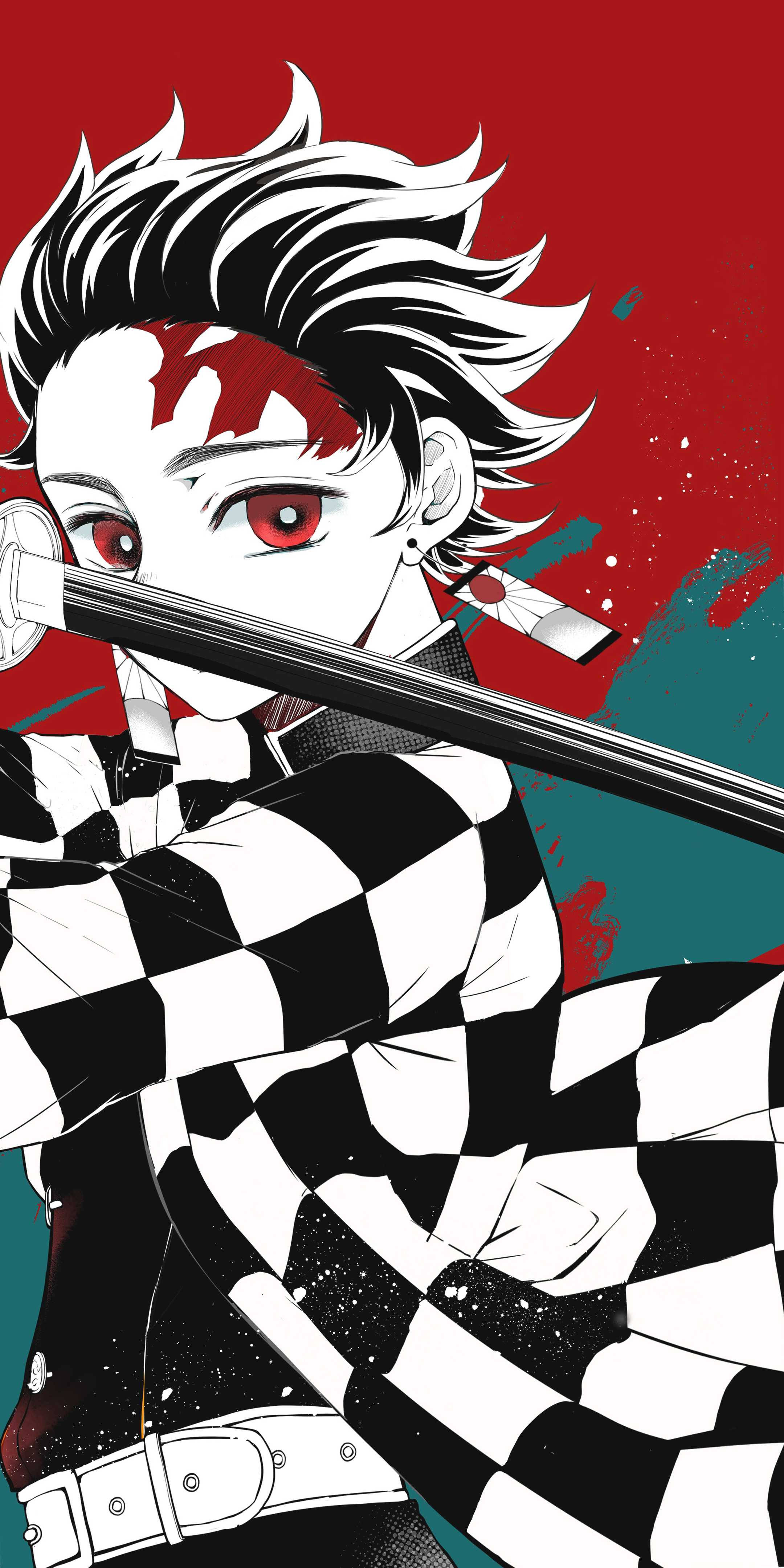 Tanjiro miekan kanssa Demon Slayer iPhone Taustakuvat