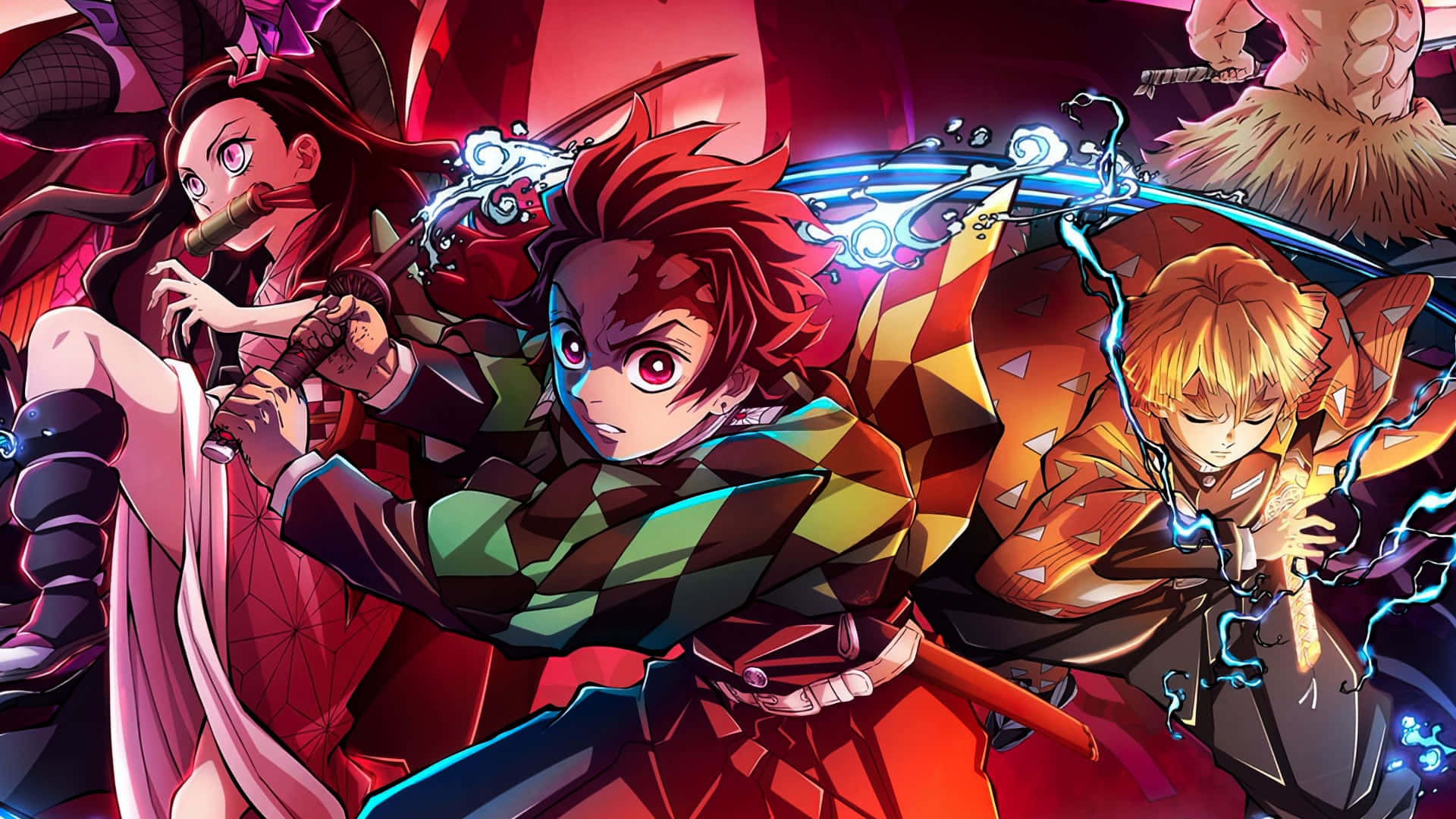 Tanjiro, Zenitsu ja Nezuko - Kimetsu no Yaiba -kuva Taustakuvat