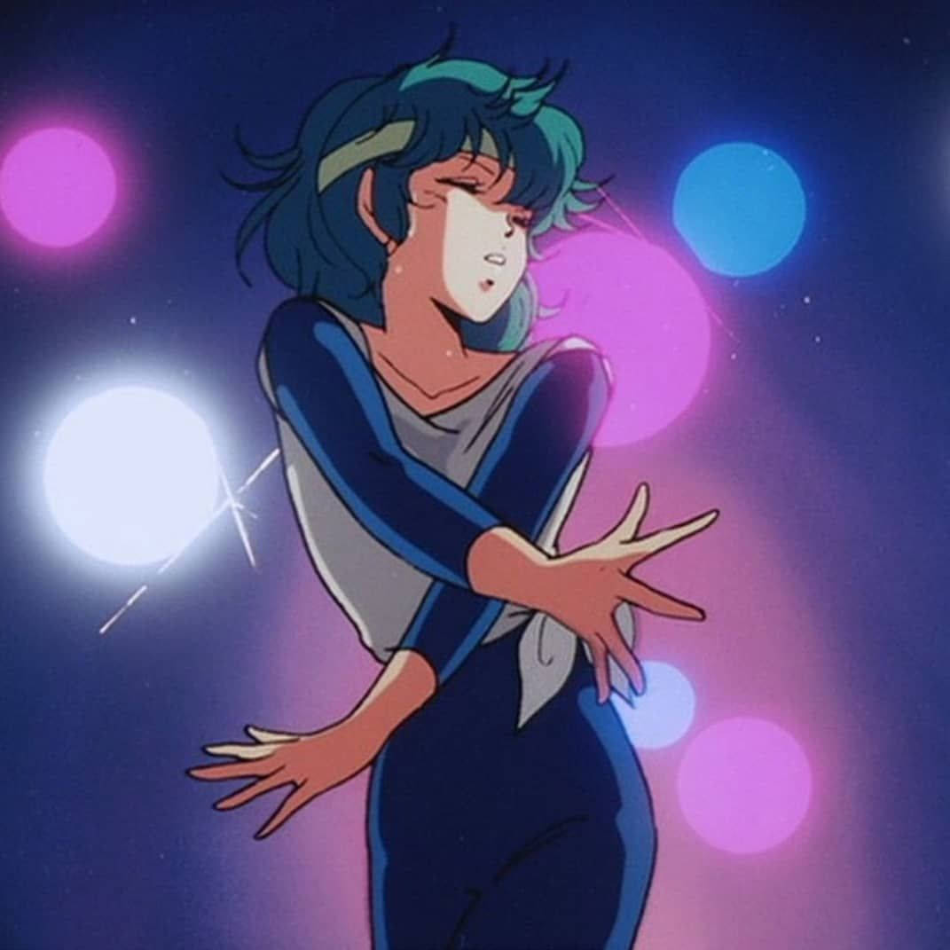 Tanssiva anime-tyttö retroanime-estetiikalla Taustakuvat