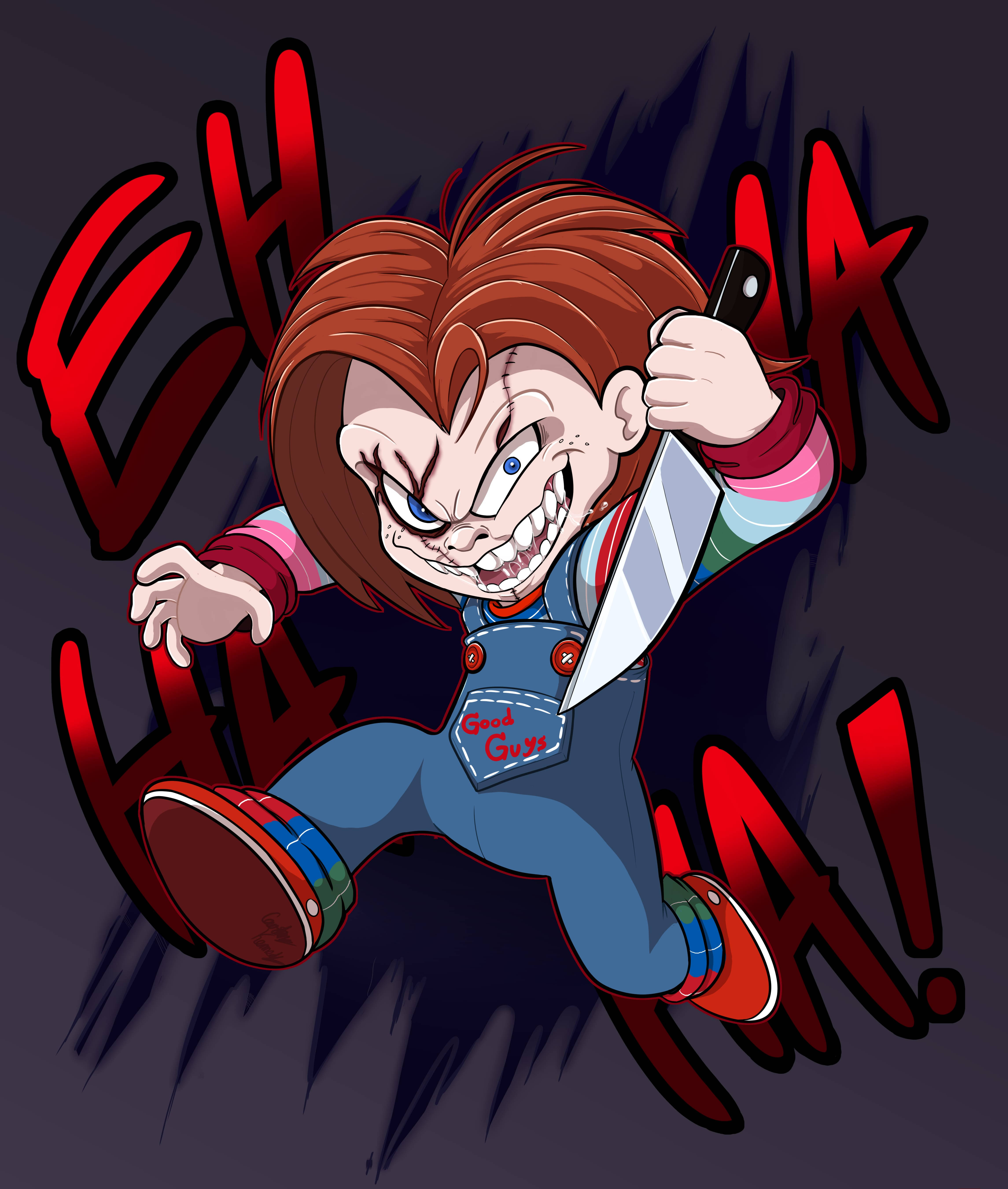 Tappaja Chucky digitaalinen taide Taustakuvat