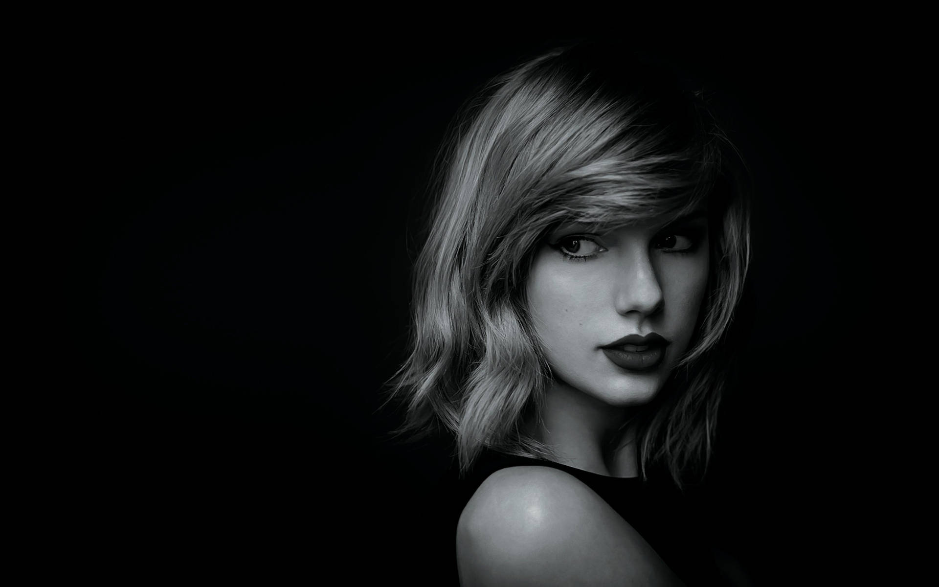Taylor Swift mustavalkoinen muotokuva, musiikki- tai lauluntekijä