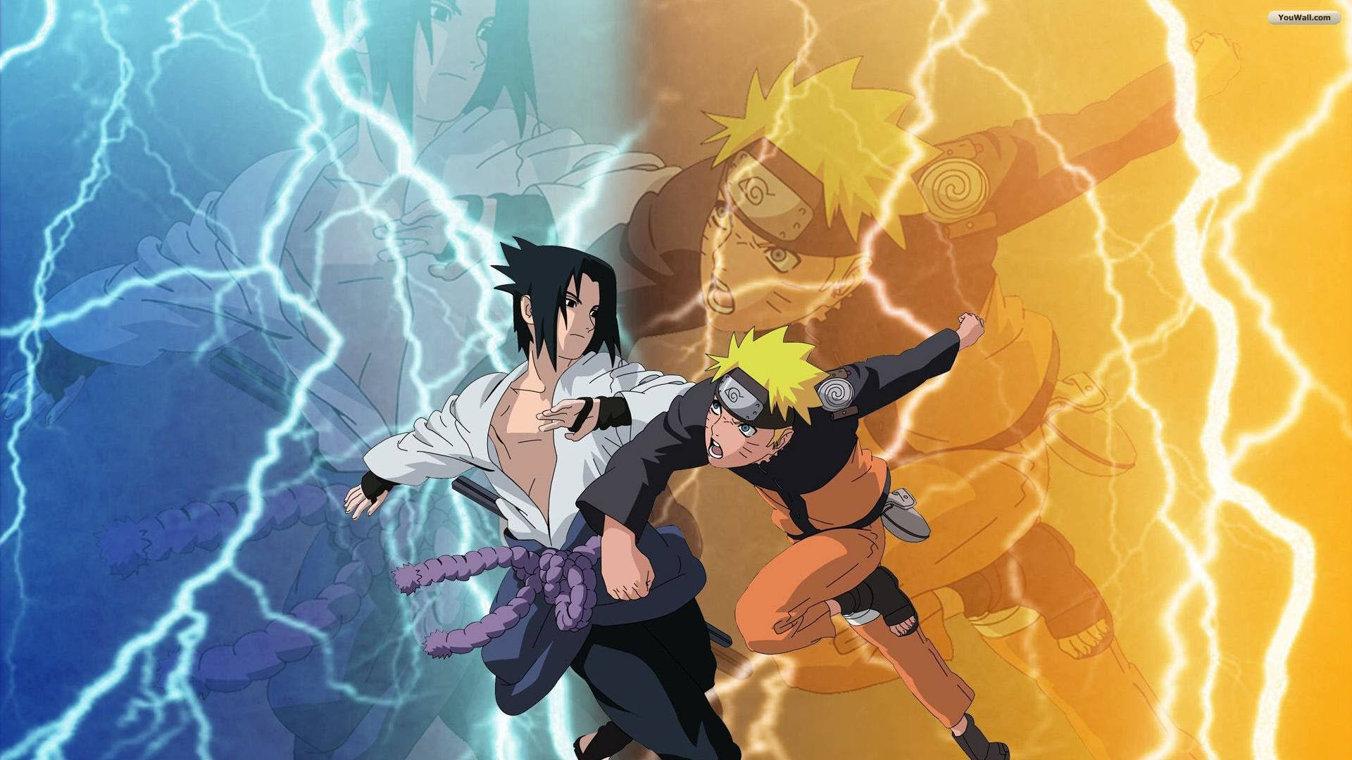 Teini-ikäiset Naruto ja Sasuke Taustakuvat