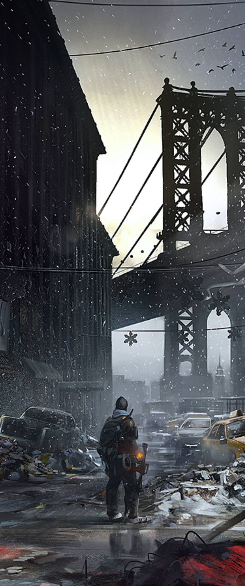 The Division -puhelinsotilas kaaoksessa Taustakuvat
