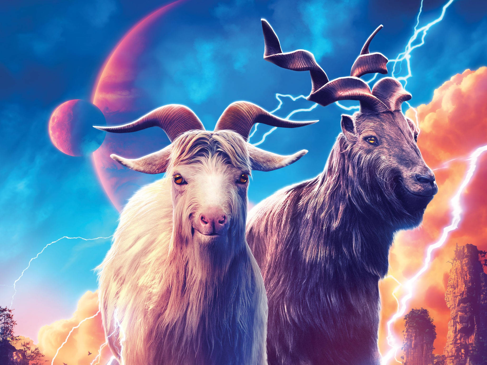Thor Love And Thunder Asgardialaiset vuohet Taustakuvat