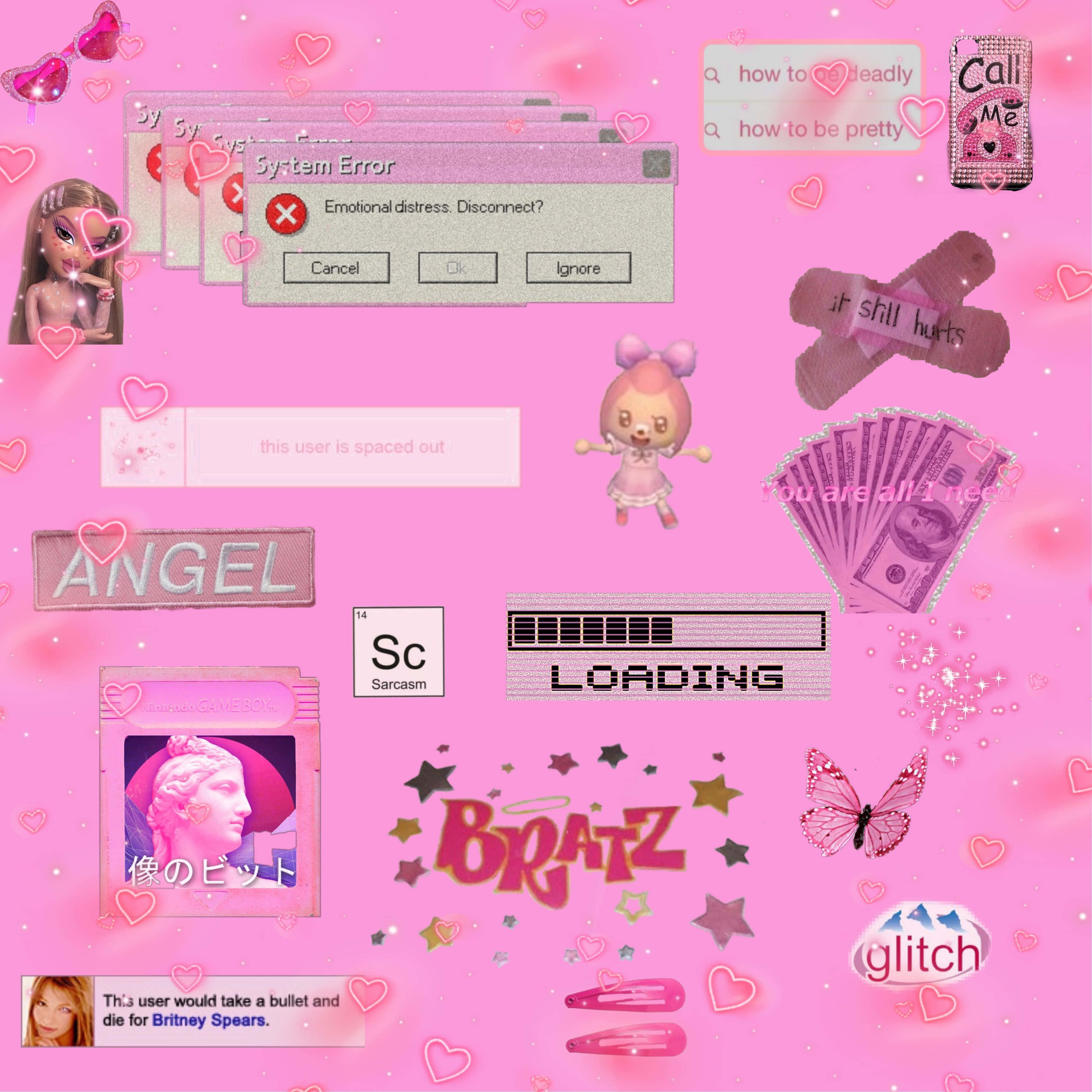 Tietokone Bratz Pink Y2K Tausta Taustakuvat
