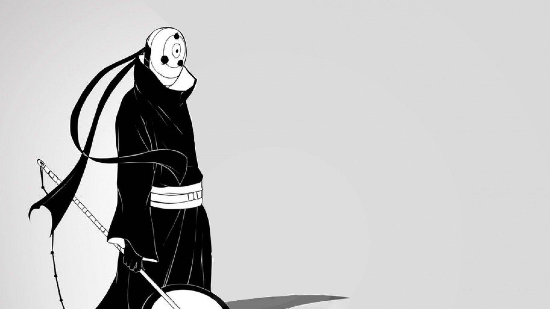 Tobi Naruto mustavalkoinen estetiikka Taustakuvat