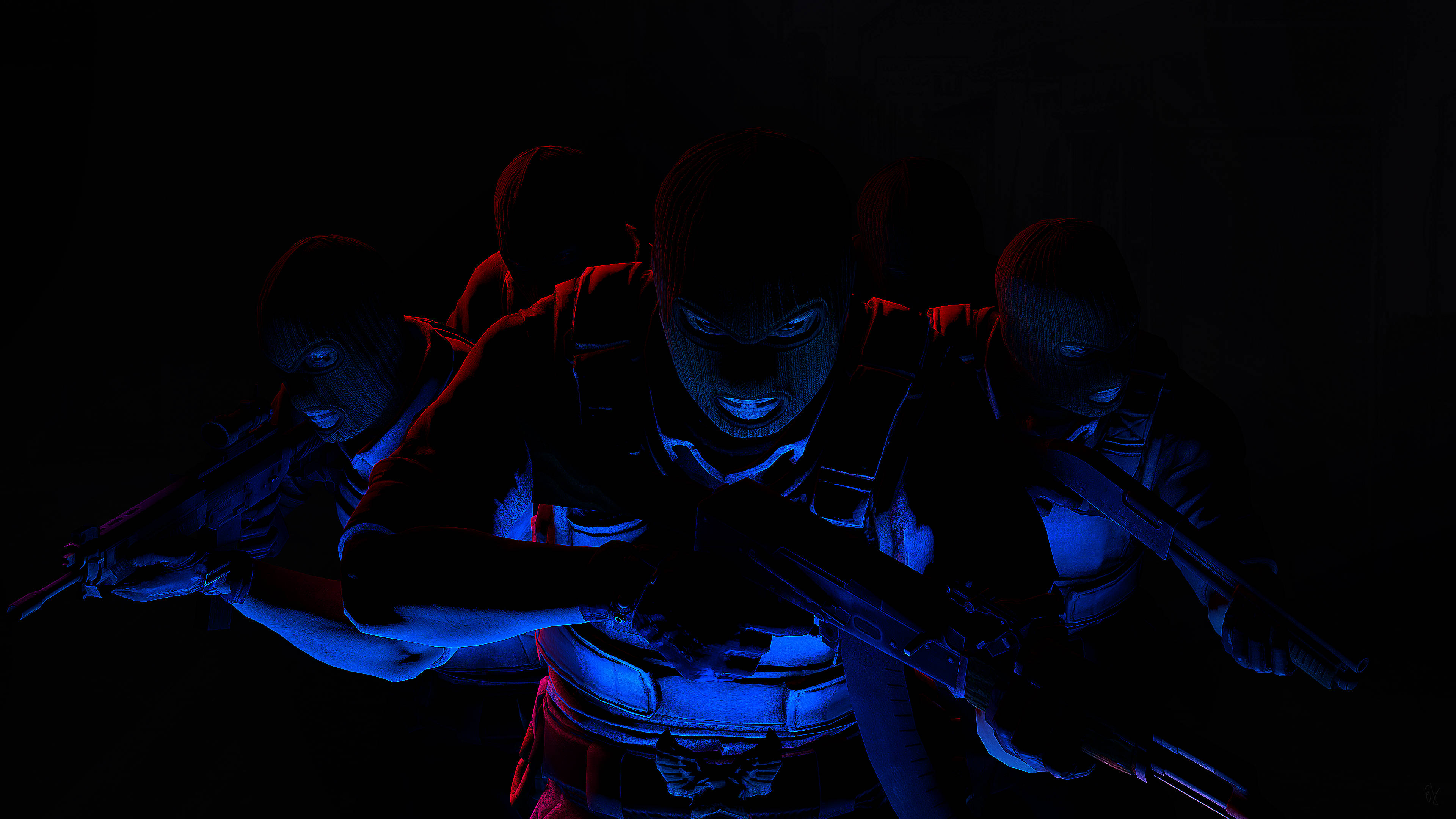 Toimintaa täynnä oleva taistelu 4K CS: GO Elite Crew -kohtaus Taustakuvat