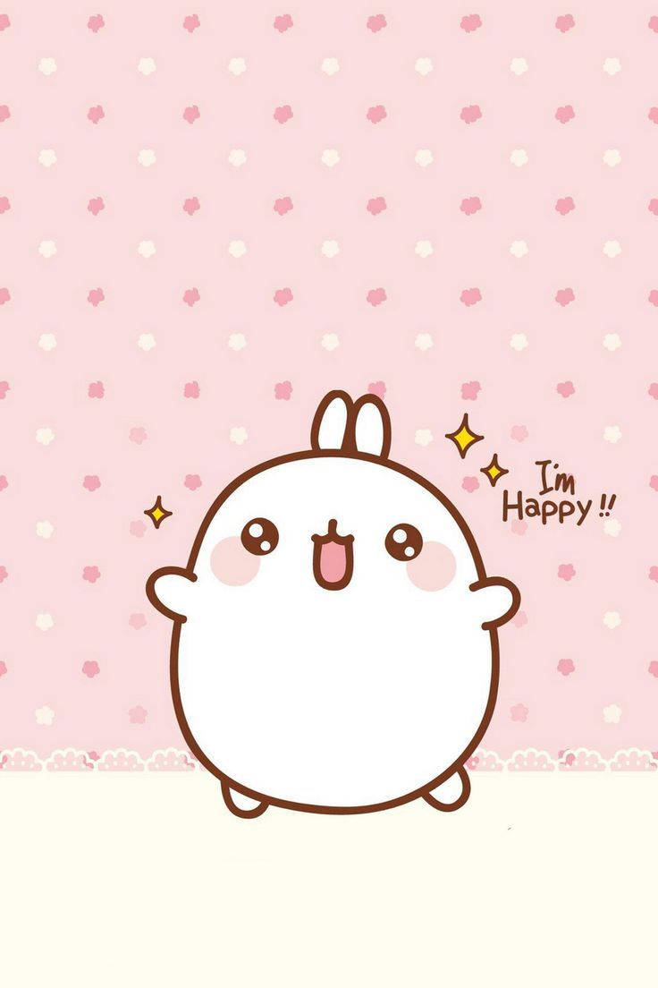 Onnellinen kani Molang kawaii-tyylinen taustakuva