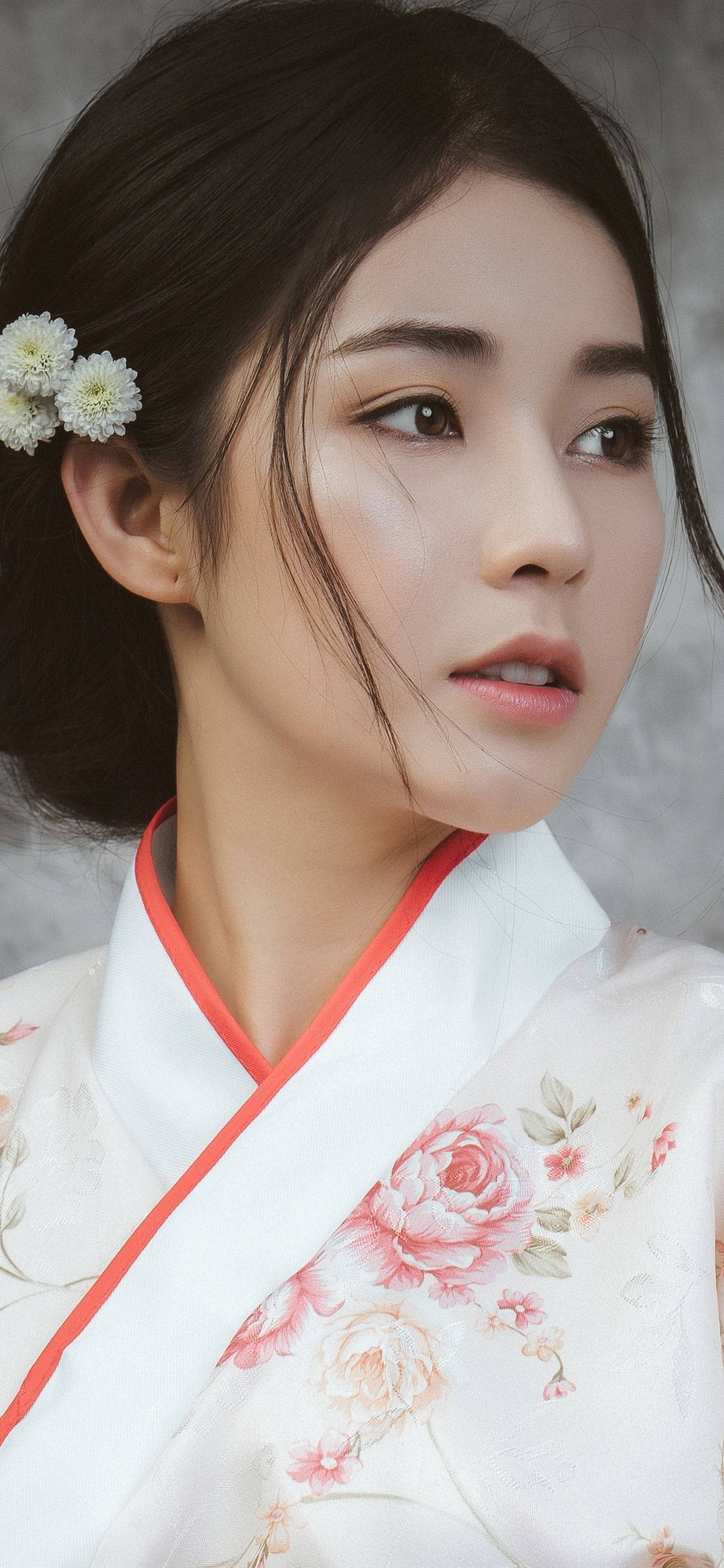 Tokio Japani tyttö valkoisessa kimonossa Taustakuvat